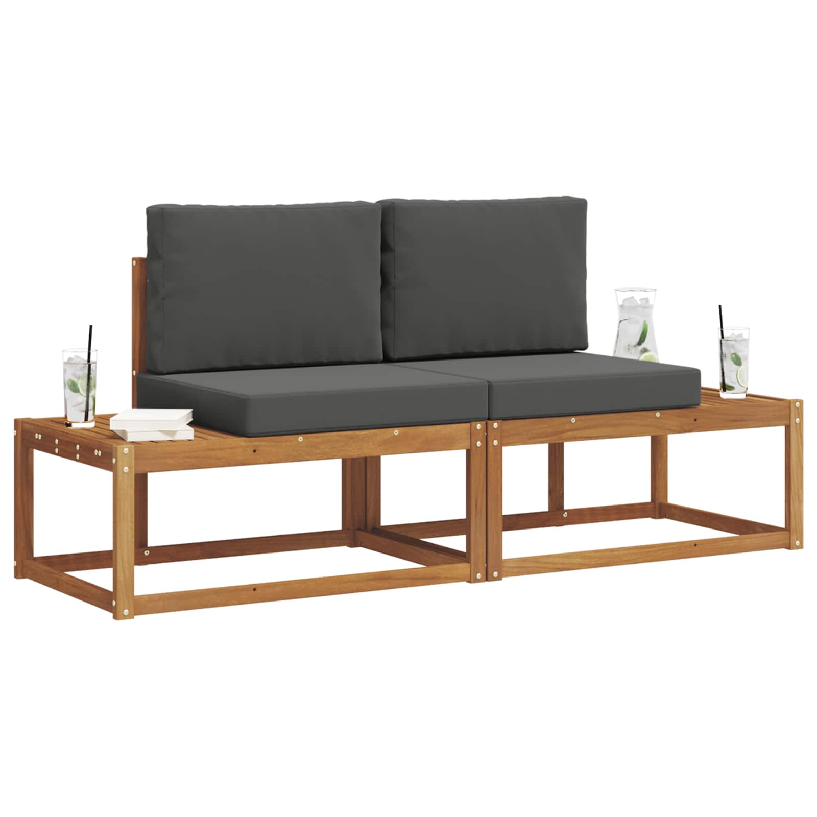 Ensemble de canapés d'extérieur avec coussin 2 pcs Naturel - XIOS