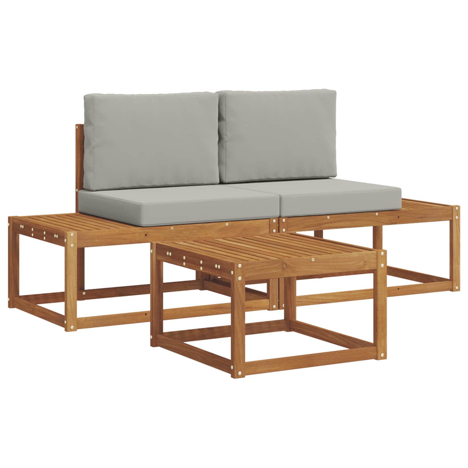 Ensemble de canapés d'extérieur avec coussin 3 pcs Naturel - XIOS