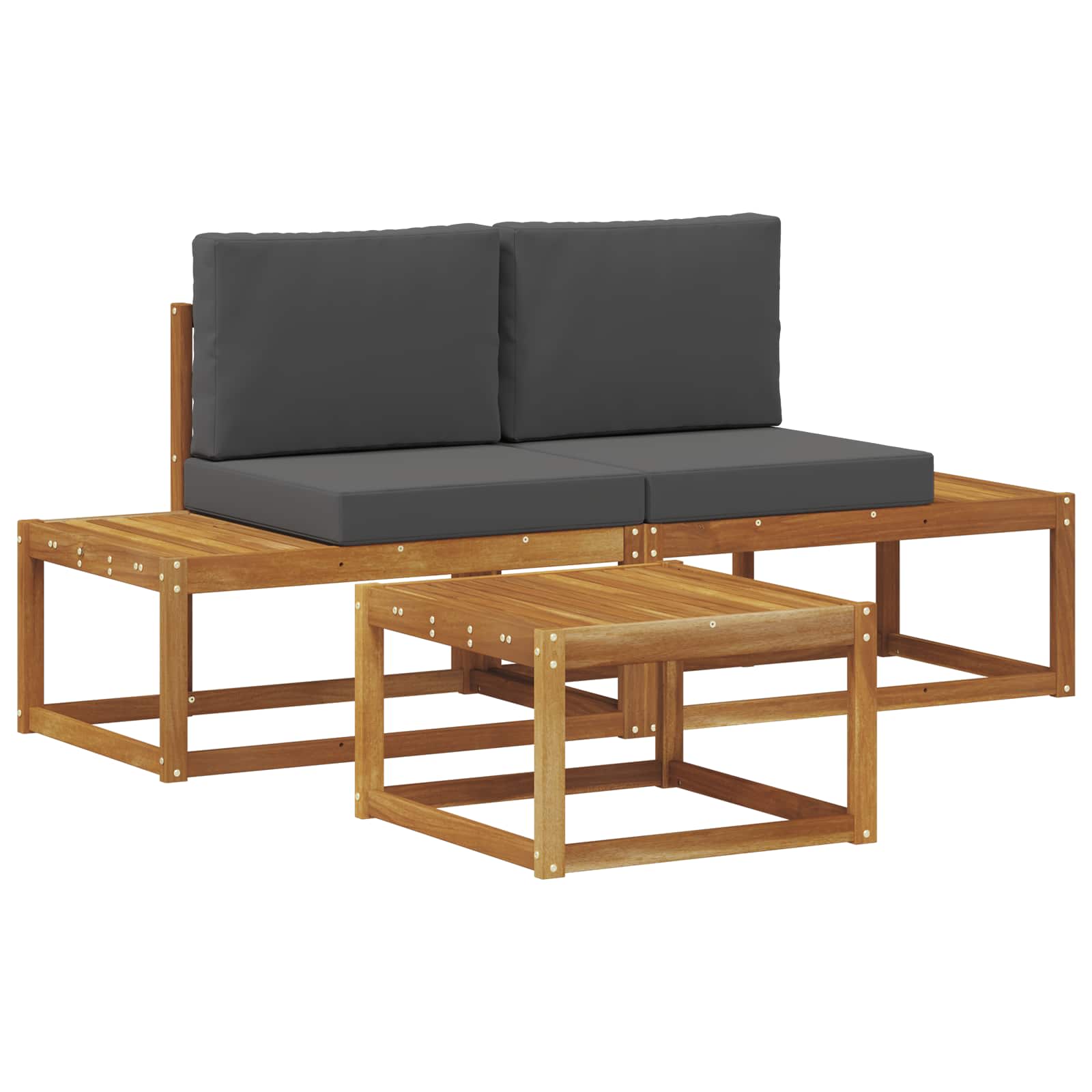 Ensemble de canapés d'extérieur avec coussin 3 pcs Naturel - XIOS