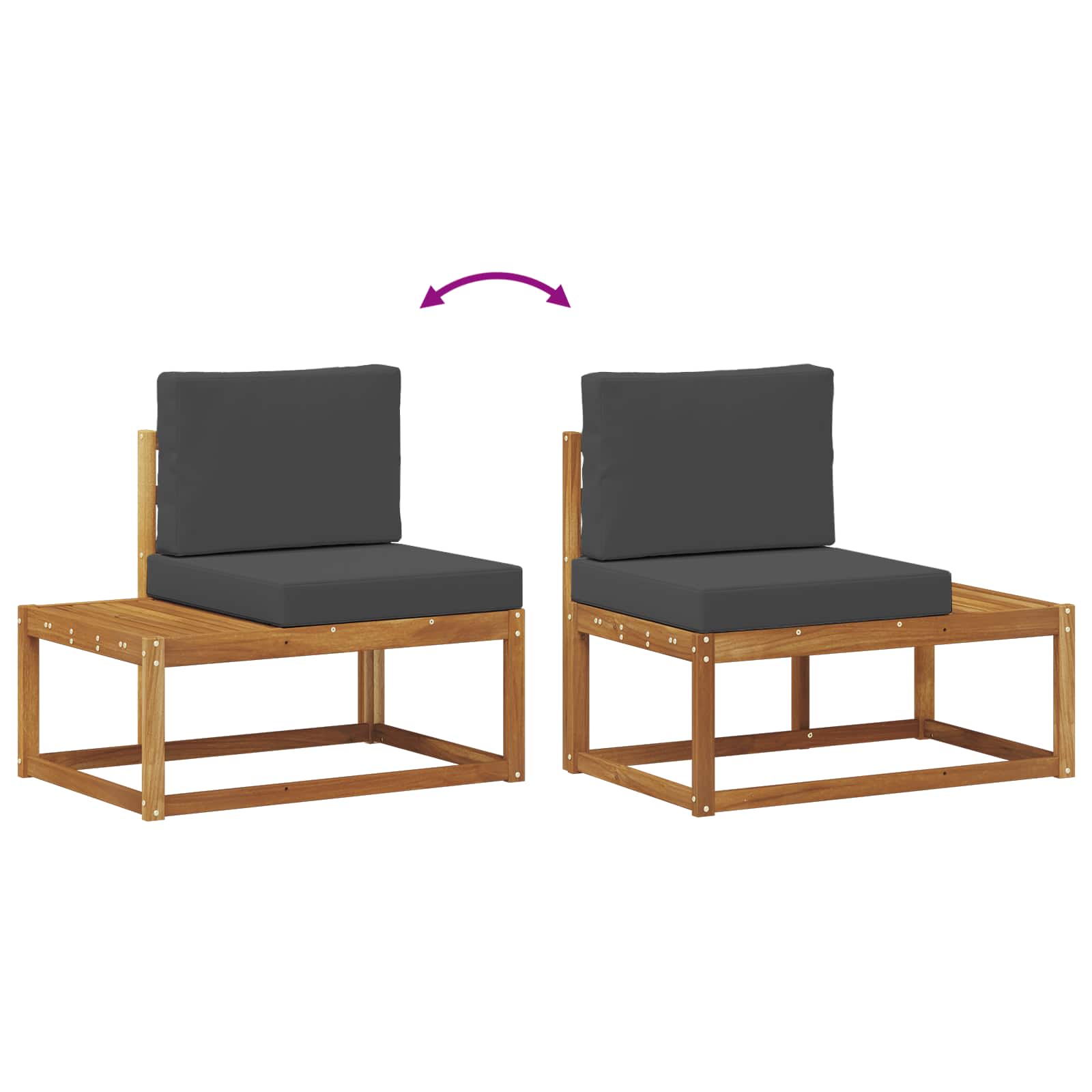 Ensemble de canapés d'extérieur avec coussin 3 pcs Naturel - XIOS