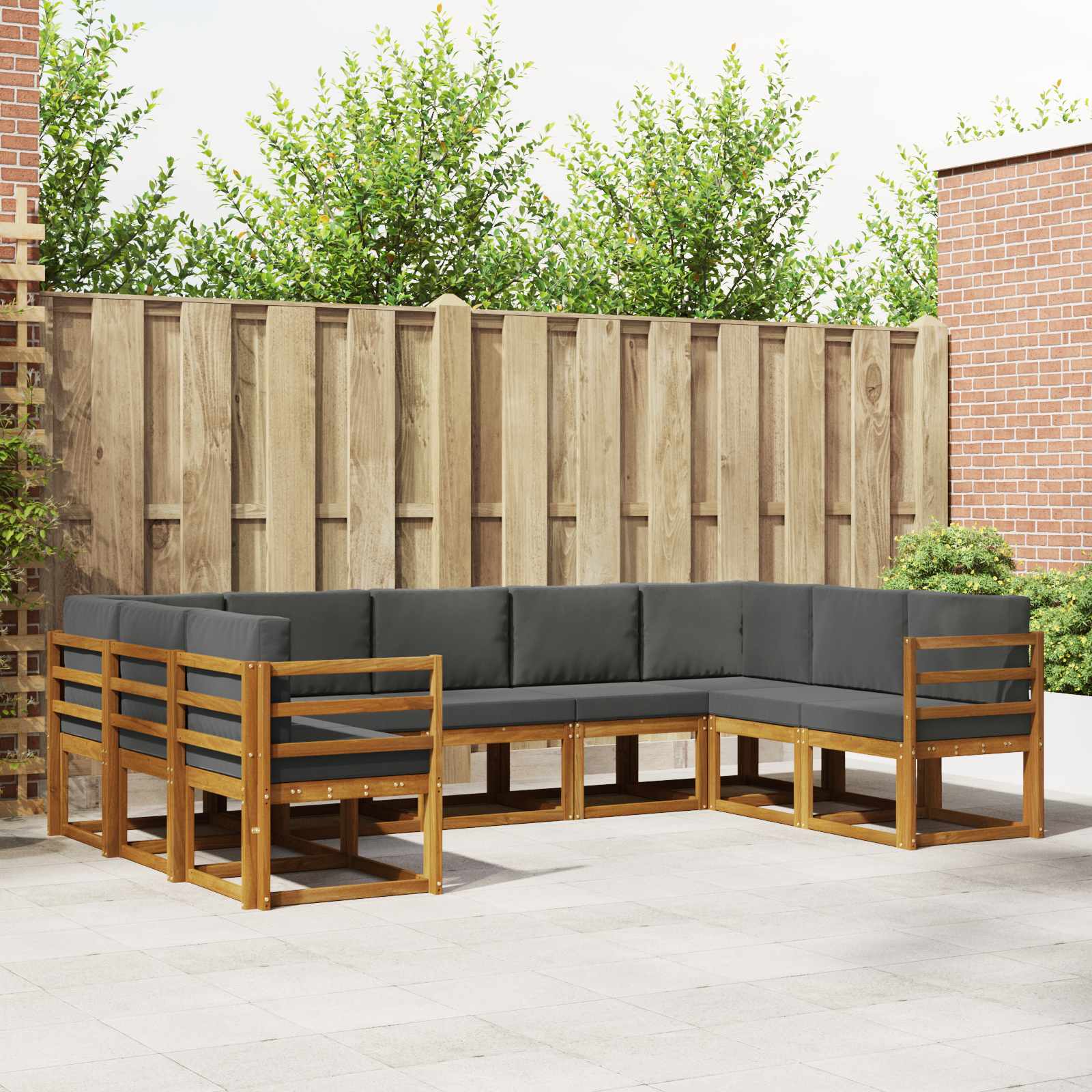Ensemble de canapés d'extérieur 9 pcs Naturel et Anthracite - XIOS