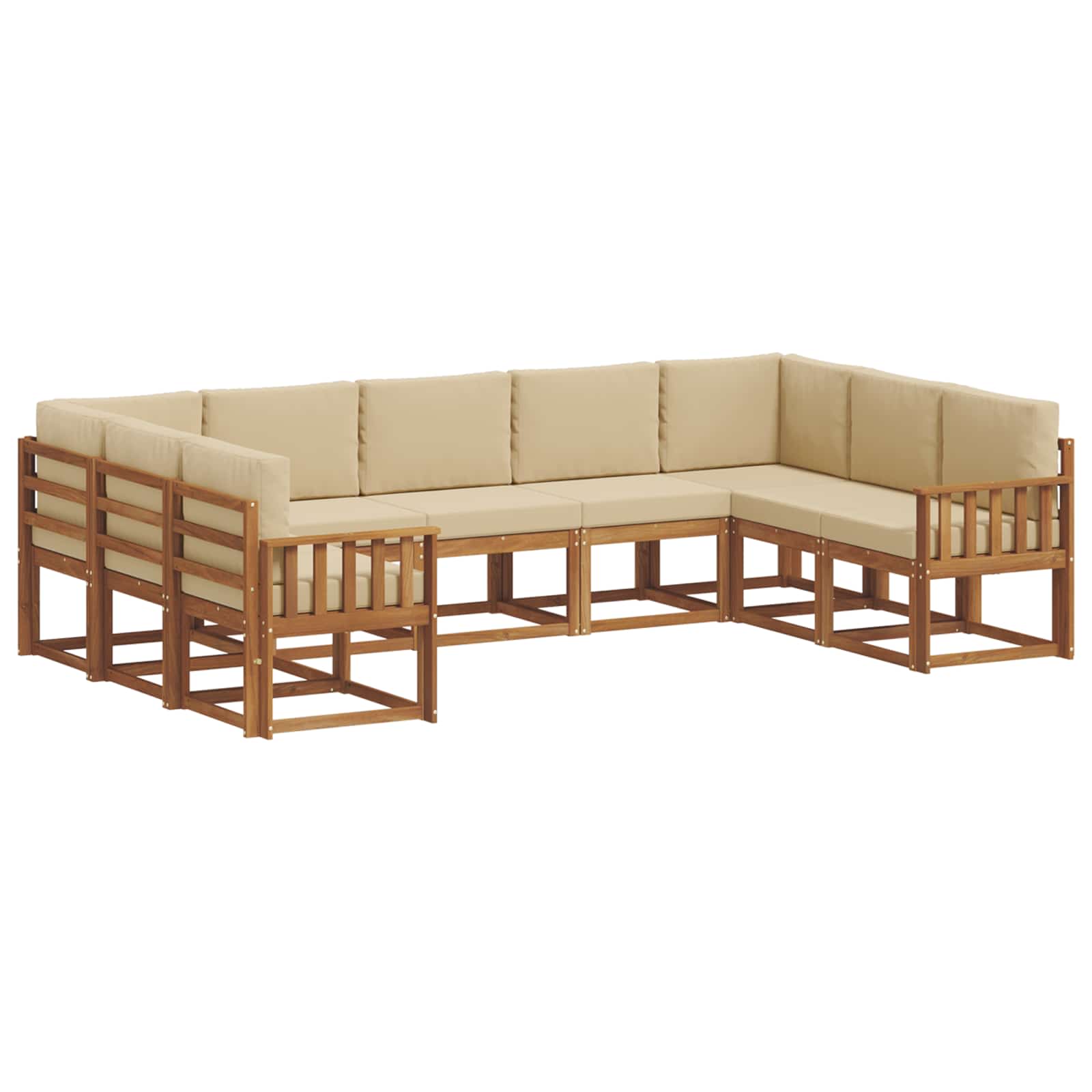 Ensemble de canapés d'extérieur 9 pcs Naturel et Beige - XIOS