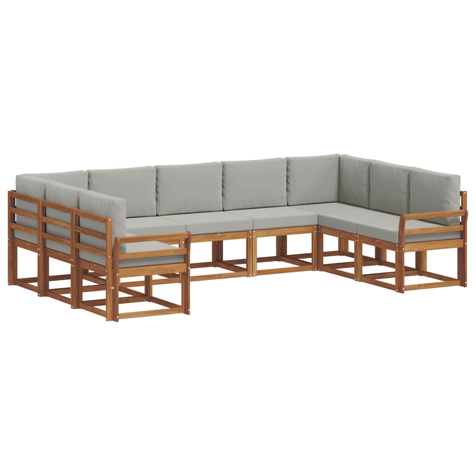 Ensemble de canapés d'extérieur 9 pcs Gris Naturel et Clair - XIOS