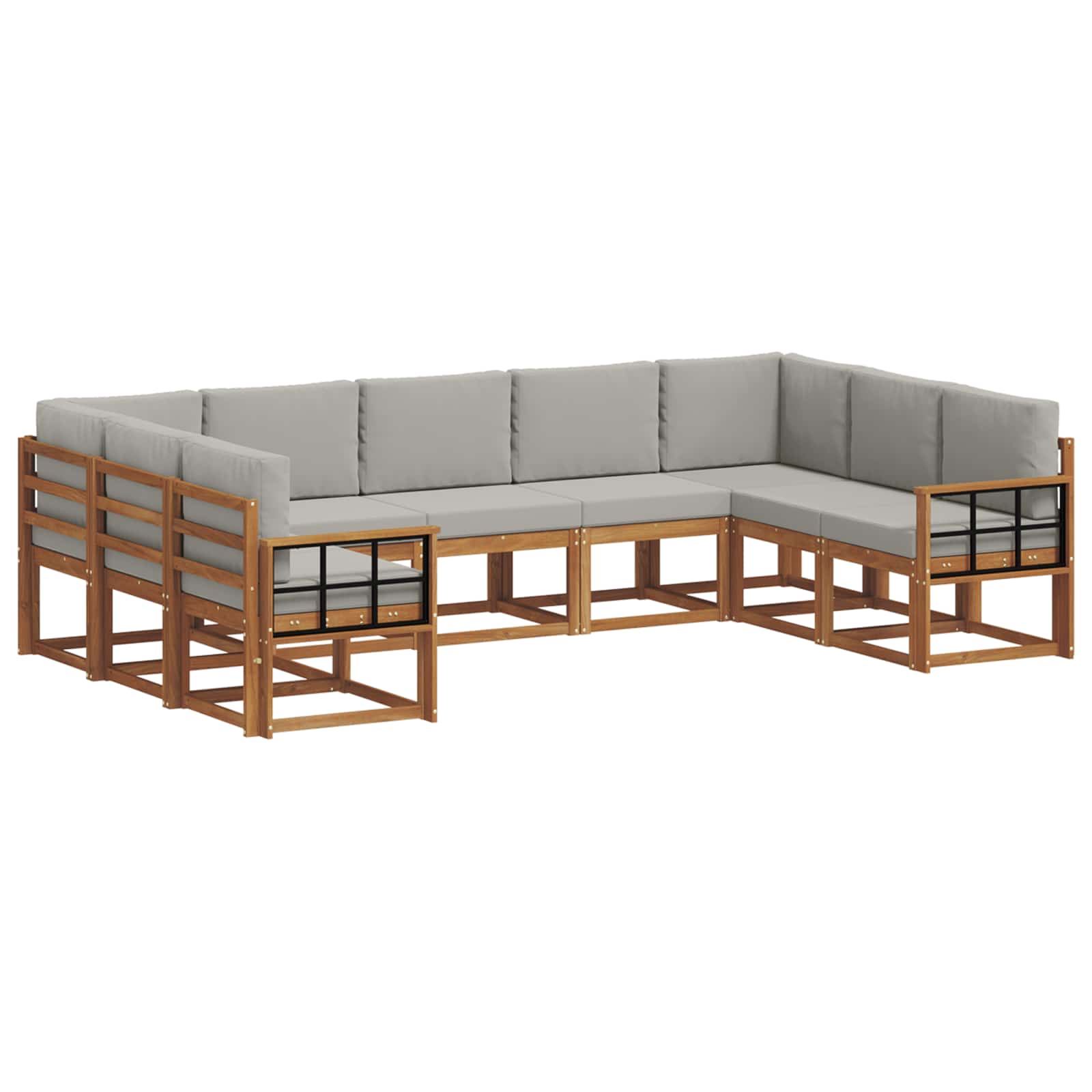 Ensemble de canapés d'extérieur 9 pcs Gris Naturel et Clair - XIOS