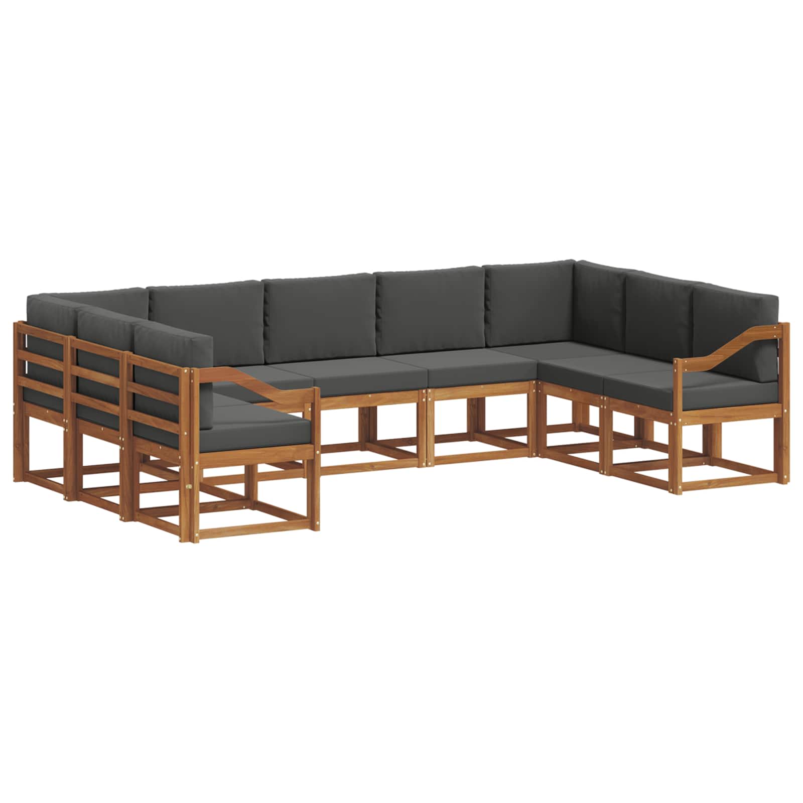 Ensemble de canapés d'extérieur 9 pcs Naturel et Anthracite - XIOS