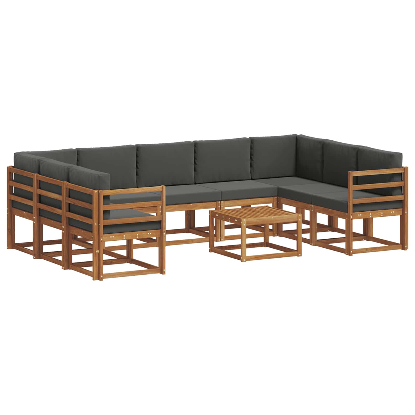 Ensemble de canapés d'extérieur 10 pcs Naturel et Anthracite - XIOS