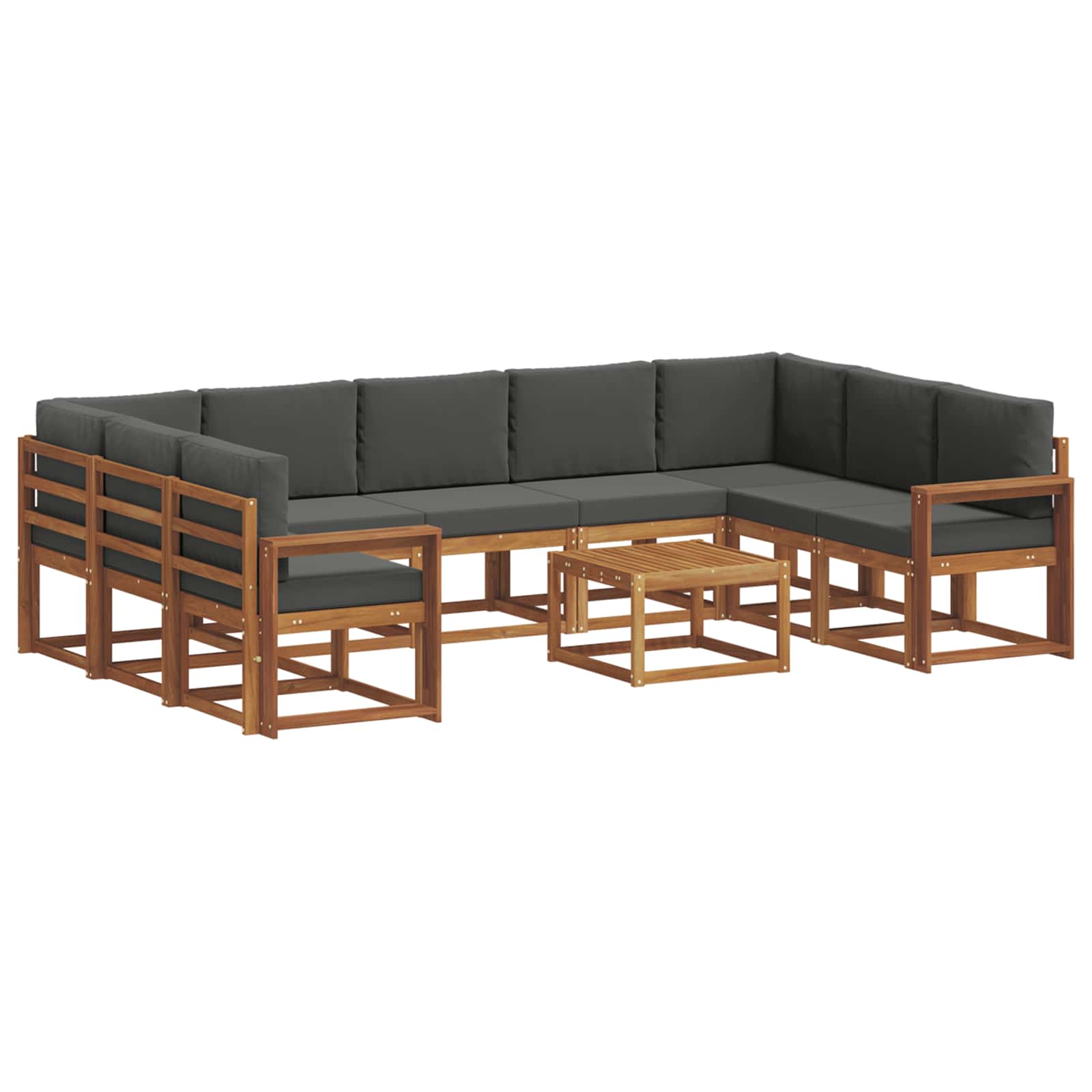 Ensemble de canapés d'extérieur 10 pcs Naturel et Anthracite - XIOS