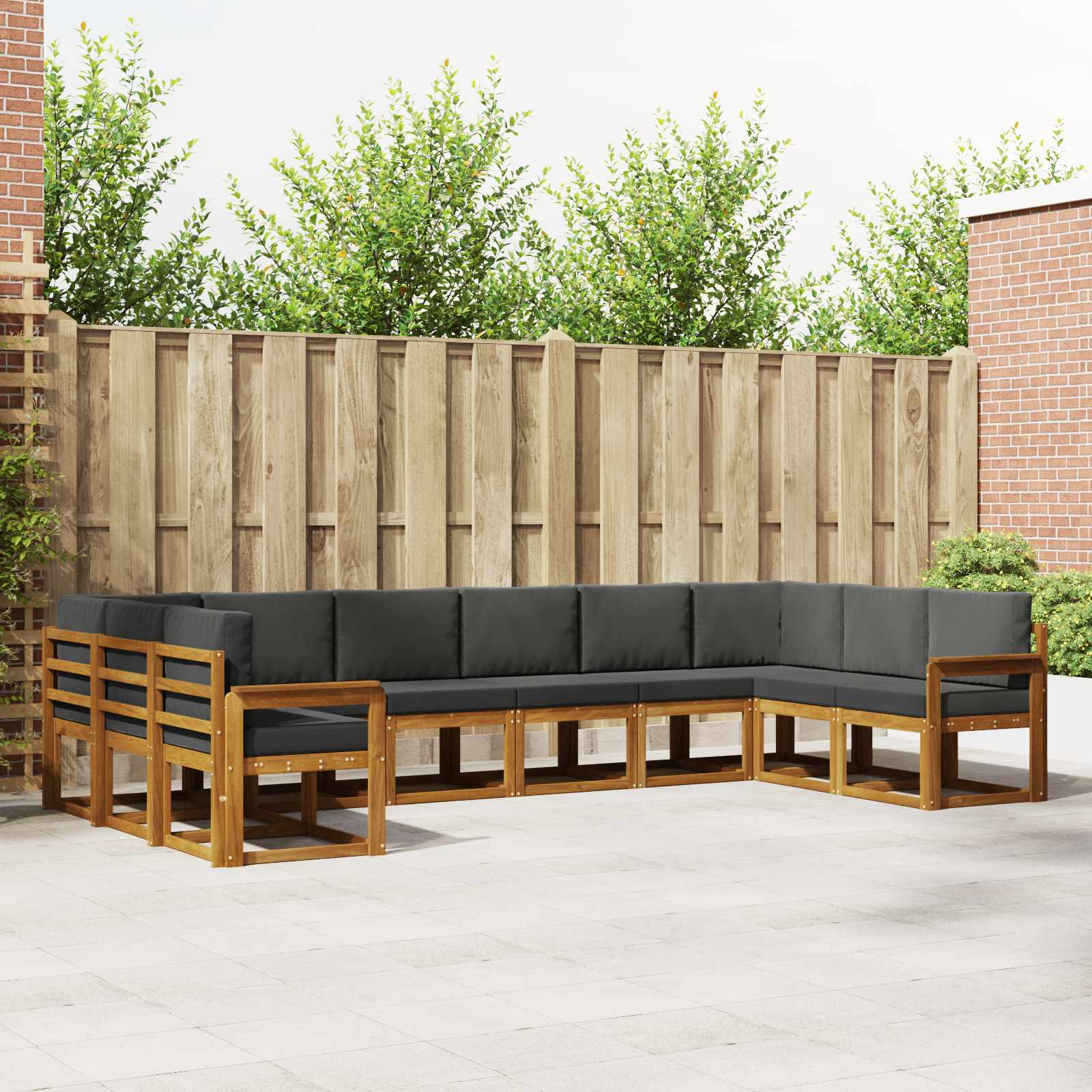 Ensemble de canapés d'extérieur 10 pcs Naturel et Anthracite - XIOS