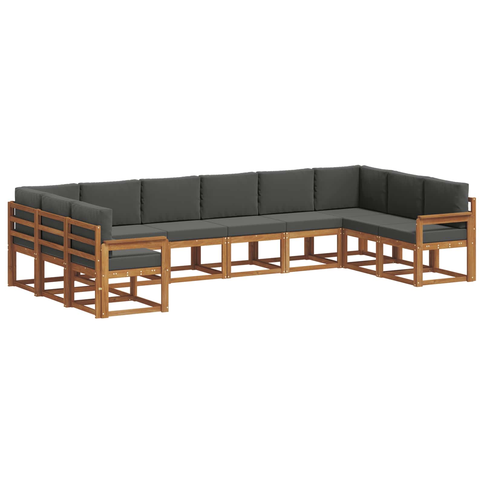 Ensemble de canapés d'extérieur 10 pcs Naturel et Anthracite - XIOS