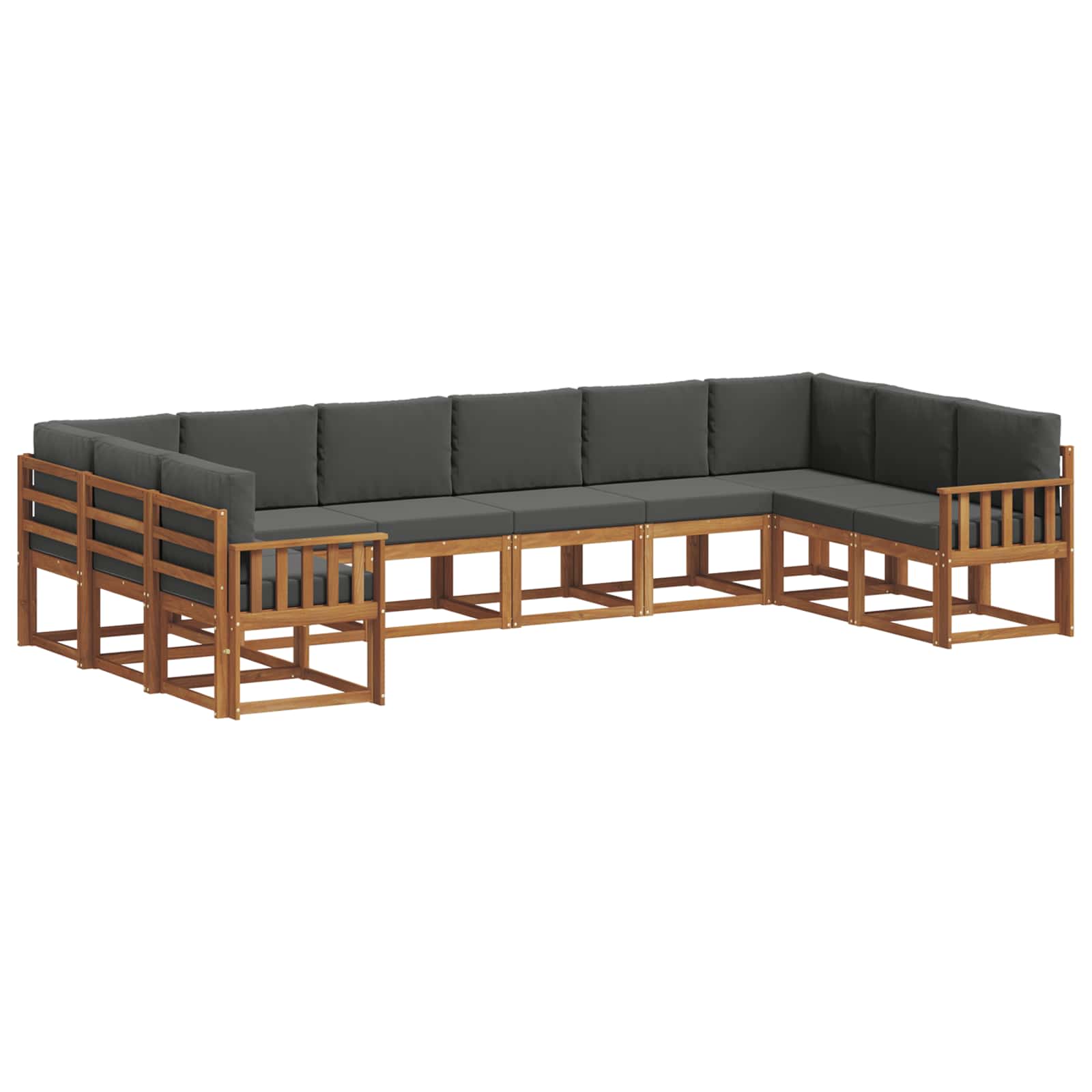 Ensemble de canapés d'extérieur 10 pcs Naturel et Anthracite - XIOS