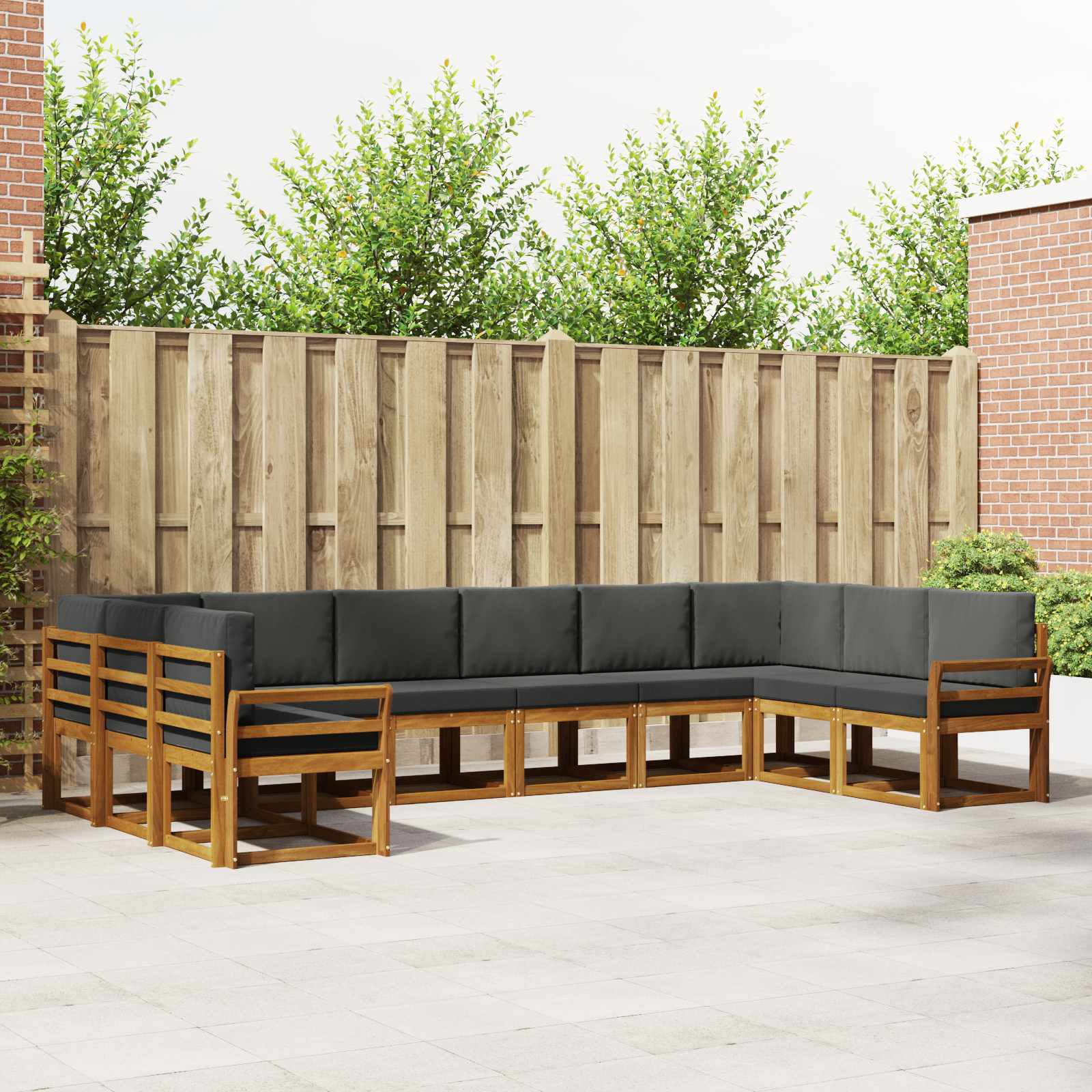 Ensemble de canapés d'extérieur 10 pcs Naturel et Anthracite - XIOS