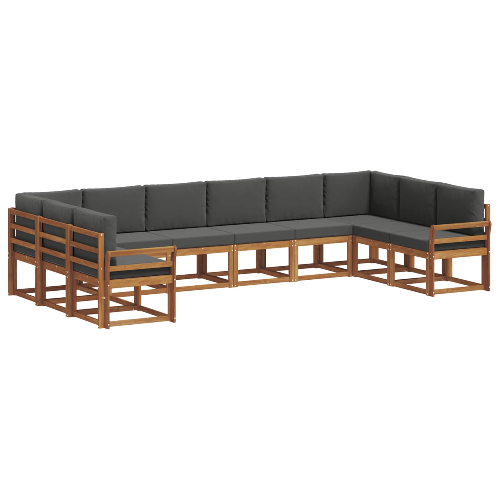 Ensemble de canapés d'extérieur 10 pcs Naturel et Anthracite - XIOS