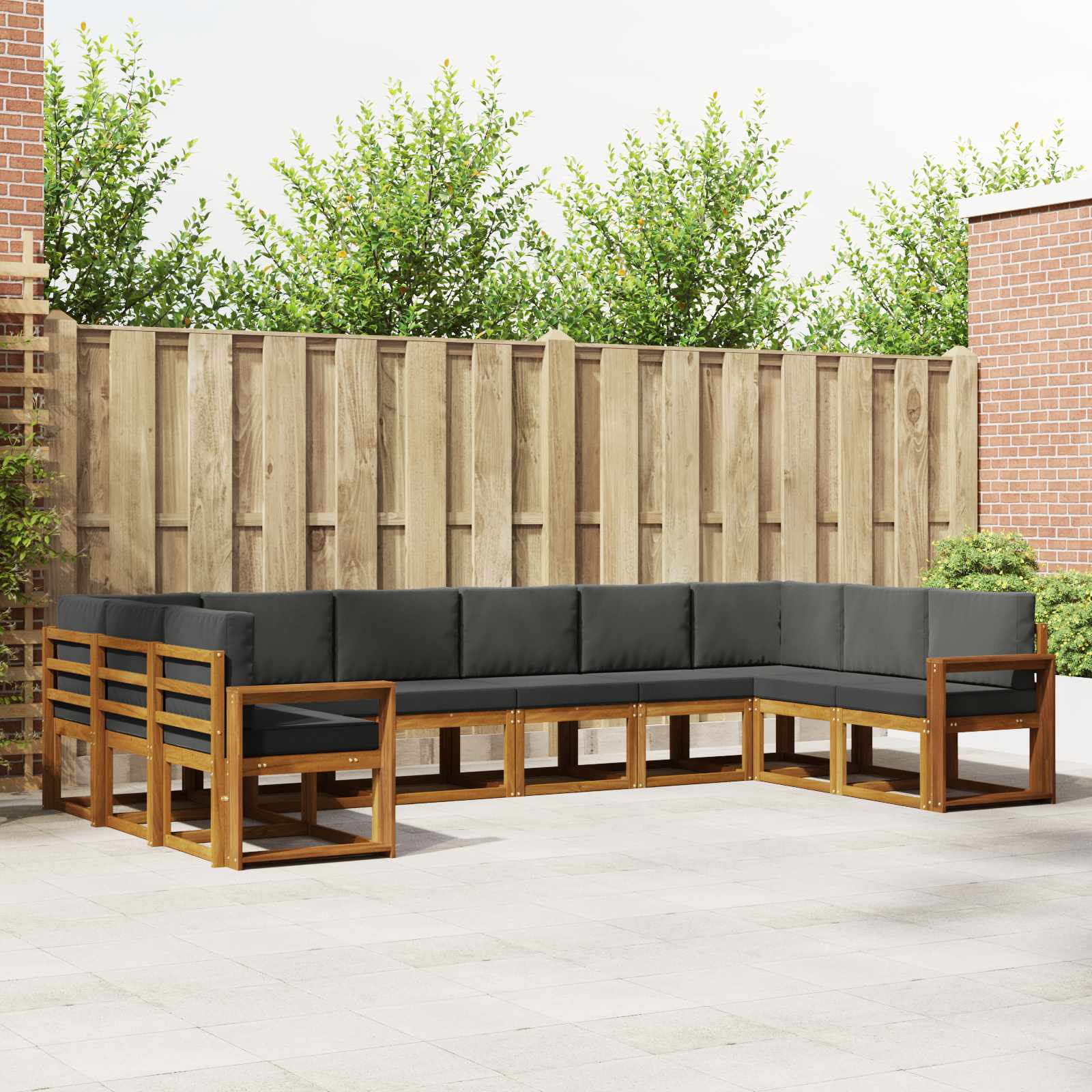 Ensemble de canapés d'extérieur 10 pcs Naturel et Anthracite - XIOS