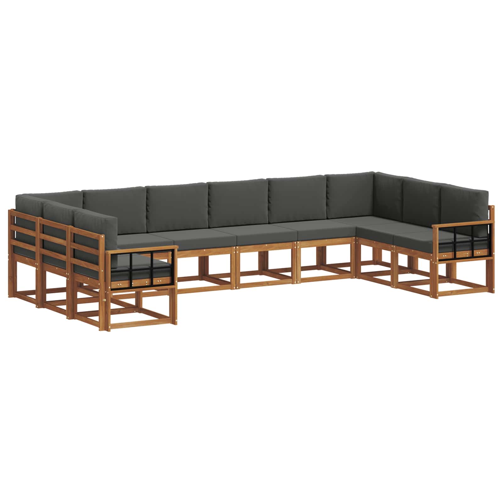Ensemble de canapés d'extérieur 10 pcs Naturel et Anthracite - XIOS