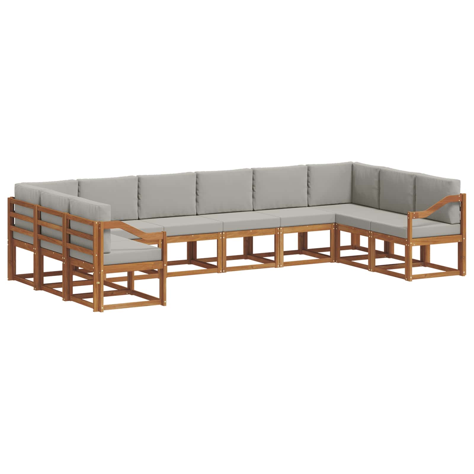 Ensemble de canapés d'extérieur 10 pcs Gris Naturel et Clair - XIOS
