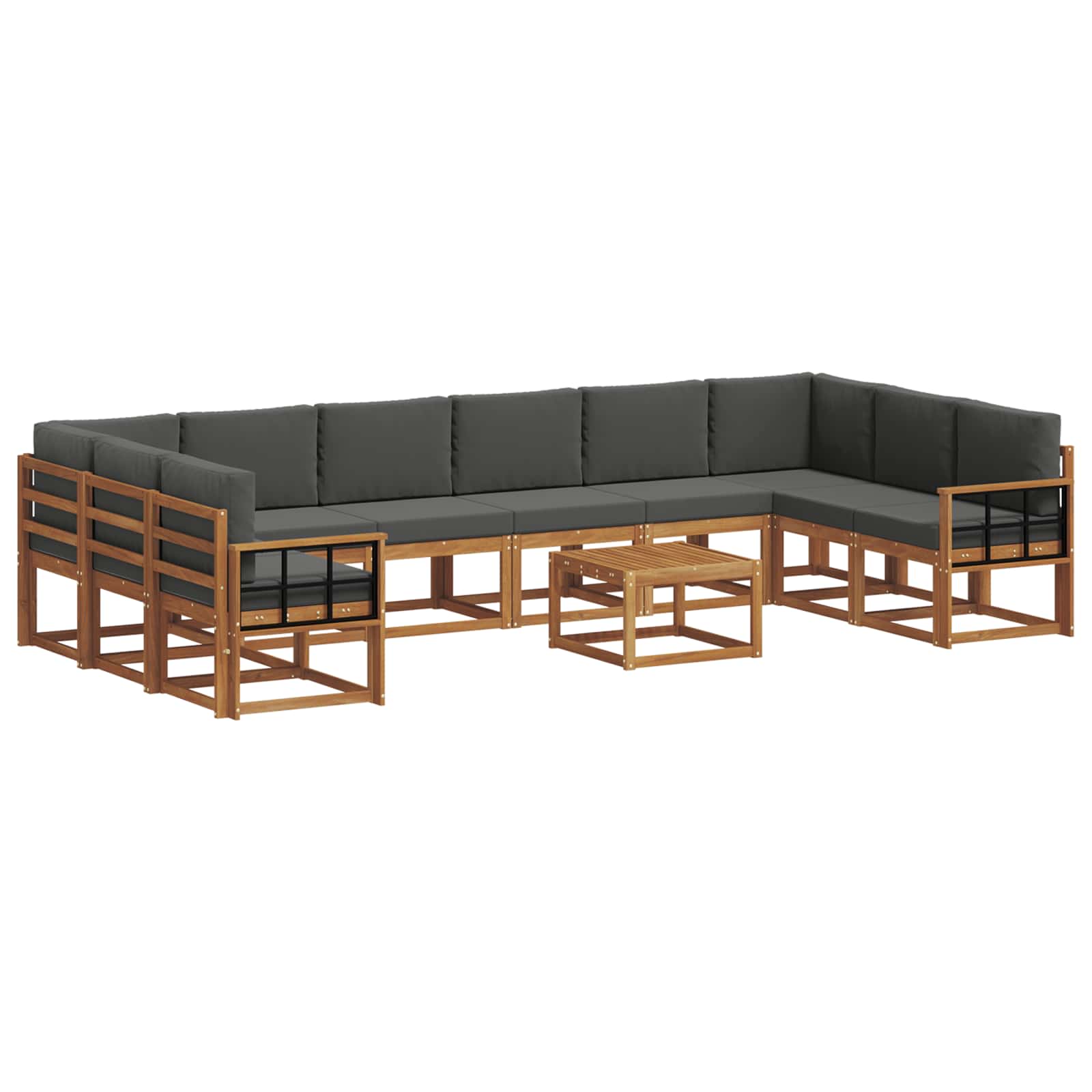 Ensemble de canapés d'extérieur 11 pcs Naturel et Anthracite - XIOS