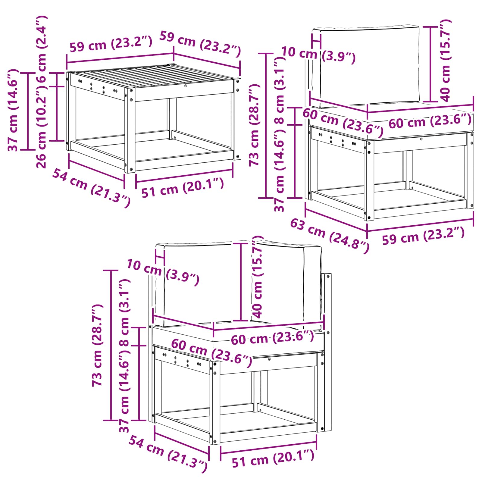 Ensemble de canapés d'extérieur 11 pcs Naturel et Beige - XIOS