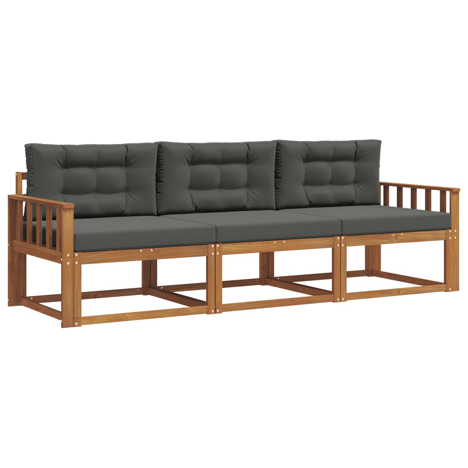 Ensemble de canapés d'extérieur 3 pcs Naturel et Anthracite - XIOS