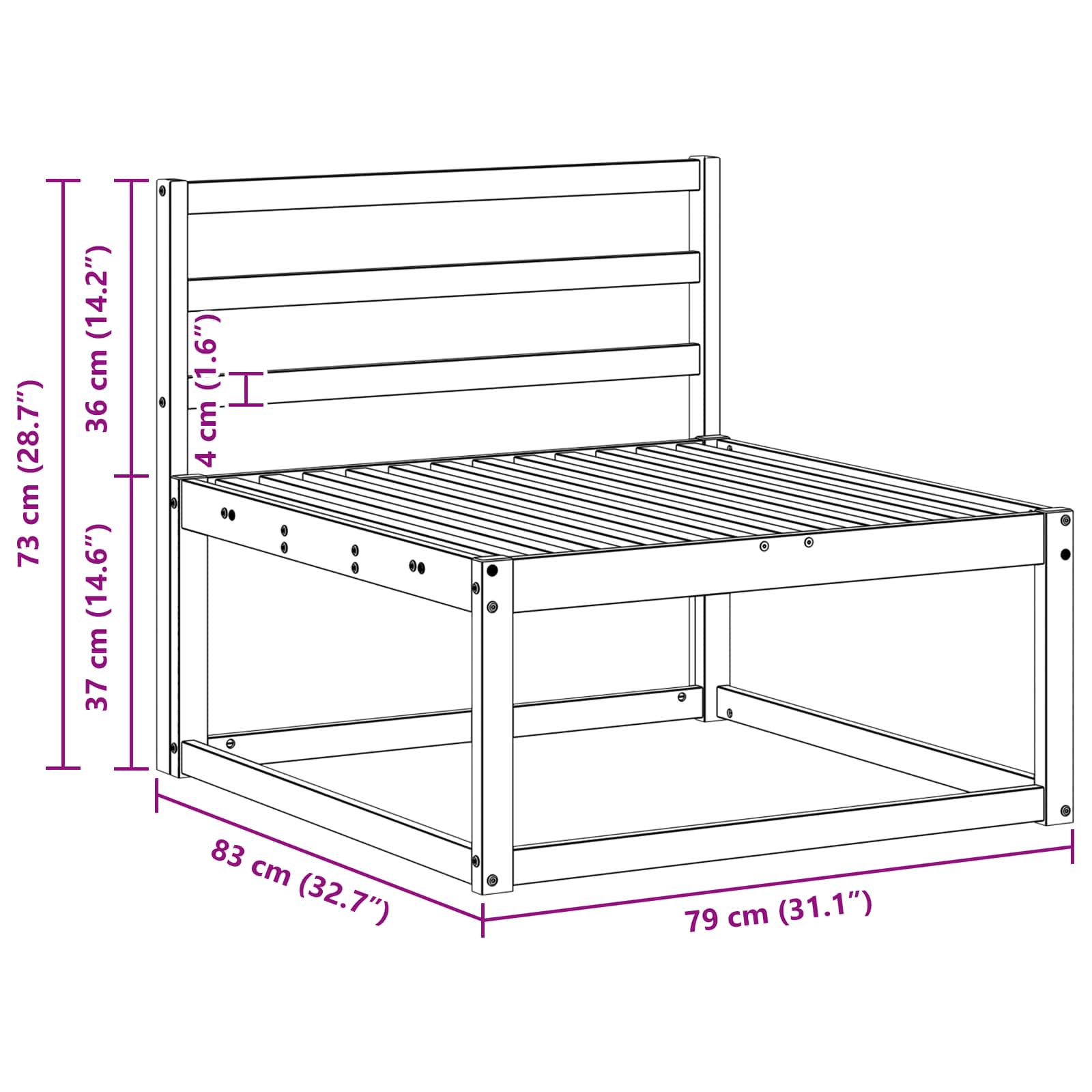 Ensemble de canapés d'extérieur 3 pcs Naturel - XIOS