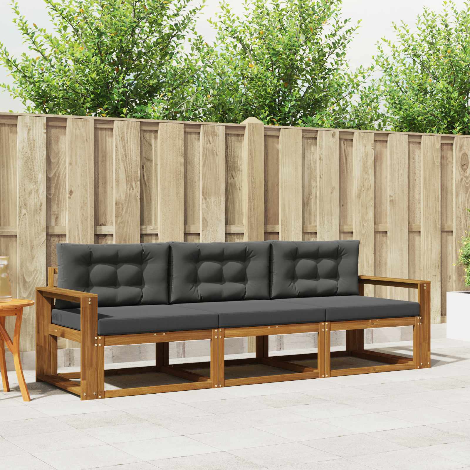 Ensemble de canapés d'extérieur 3 pcs Naturel et Anthracite - XIOS