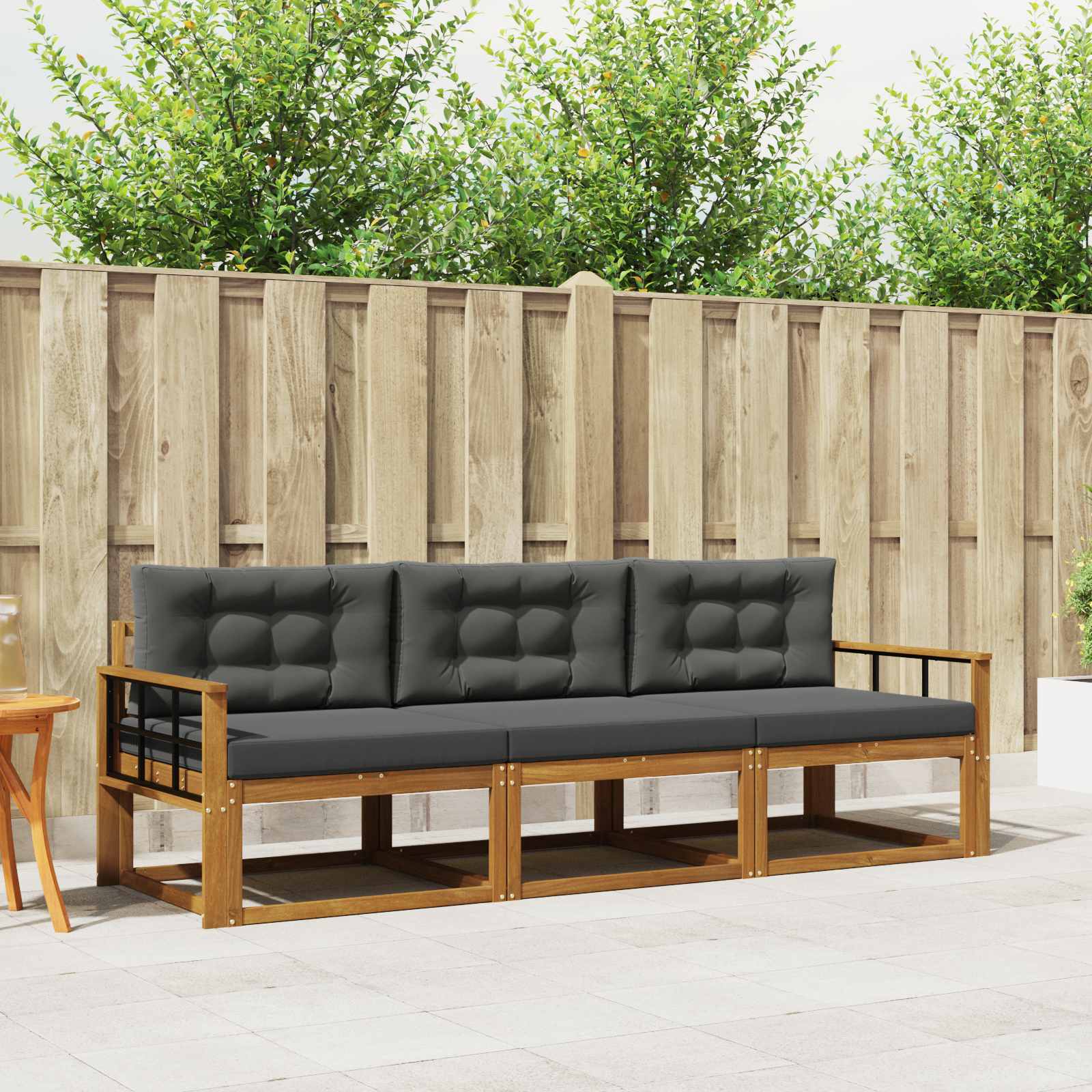 Ensemble de canapés d'extérieur 3 pcs Naturel et Anthracite - XIOS