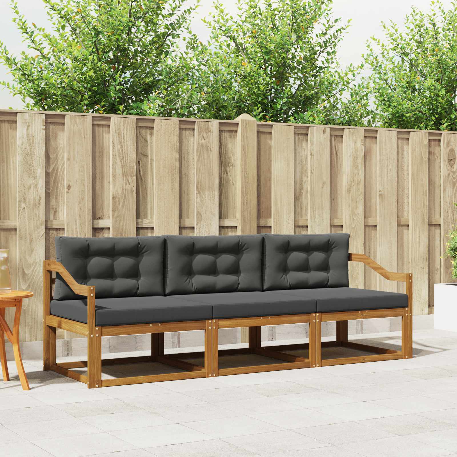 Ensemble de canapés d'extérieur 3 pcs Naturel et Anthracite - XIOS