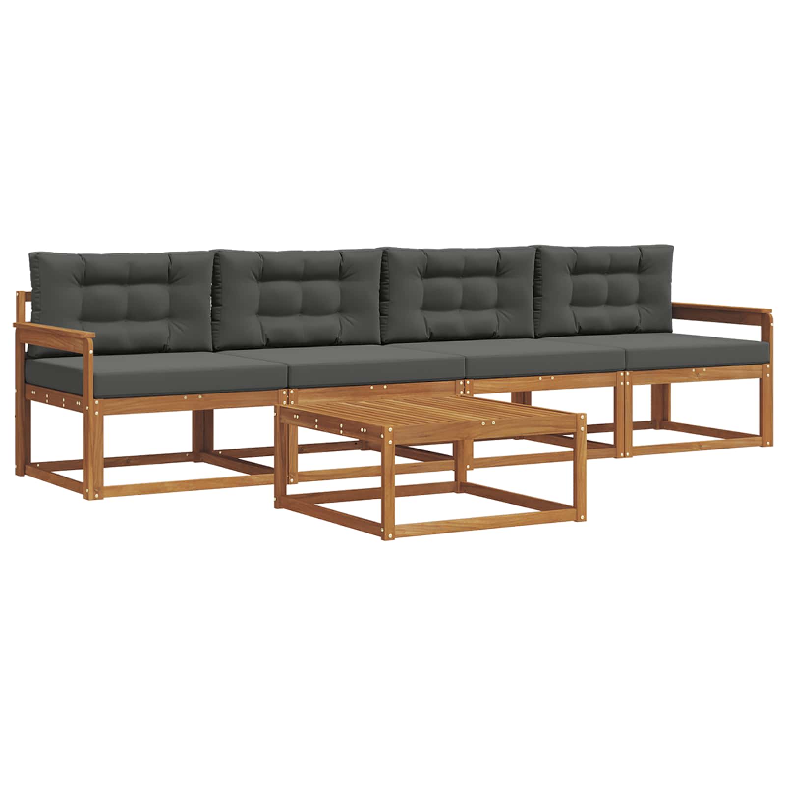 Ensemble de canapés d'extérieur 5 pcs Naturel et Anthracite - XIOS