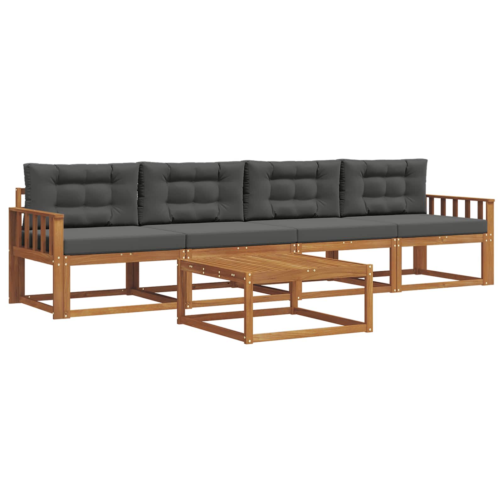 Ensemble de canapés d'extérieur 5 pcs Naturel et Anthracite - XIOS