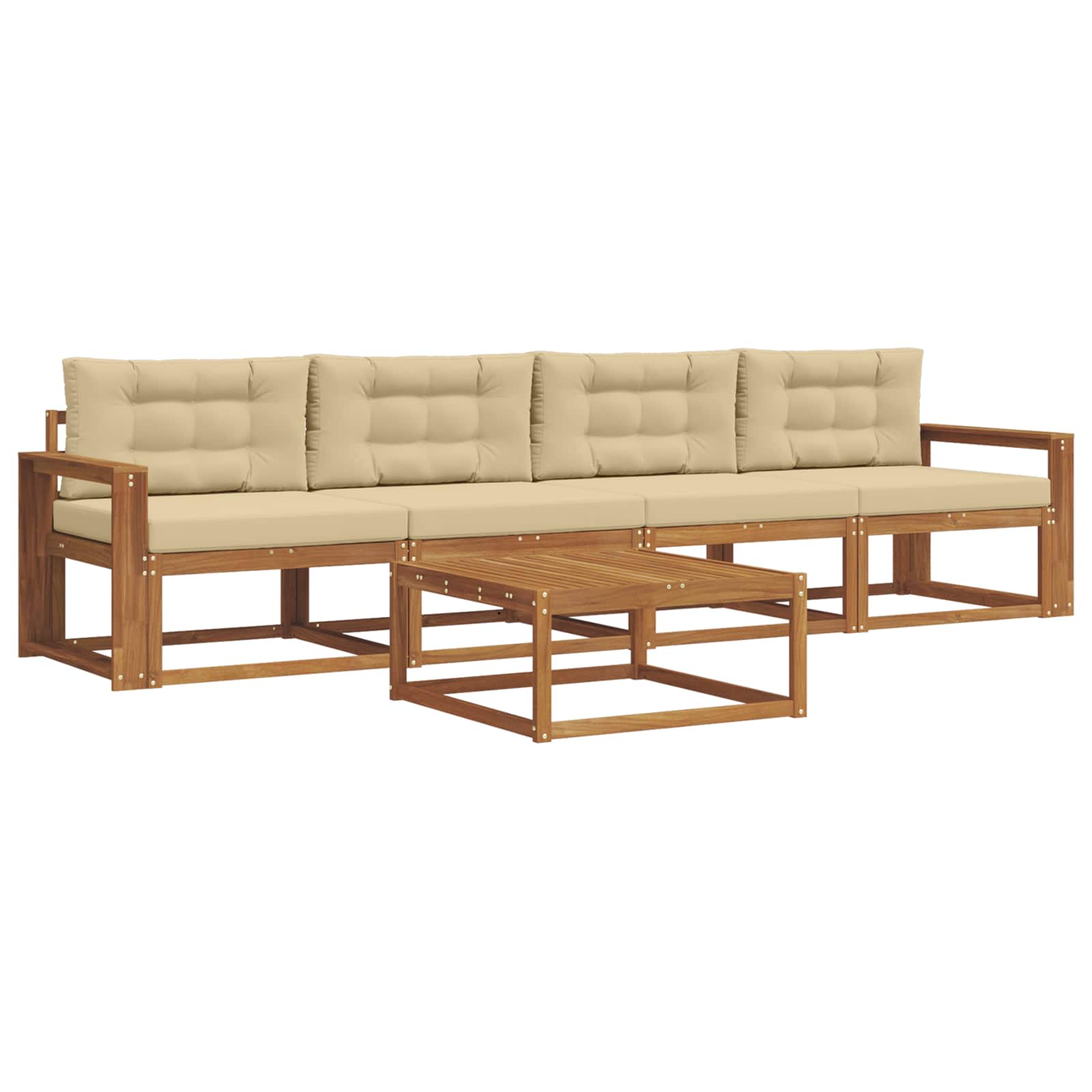 Ensemble de canapés d'extérieur 5 pcs Naturel et Beige - XIOS