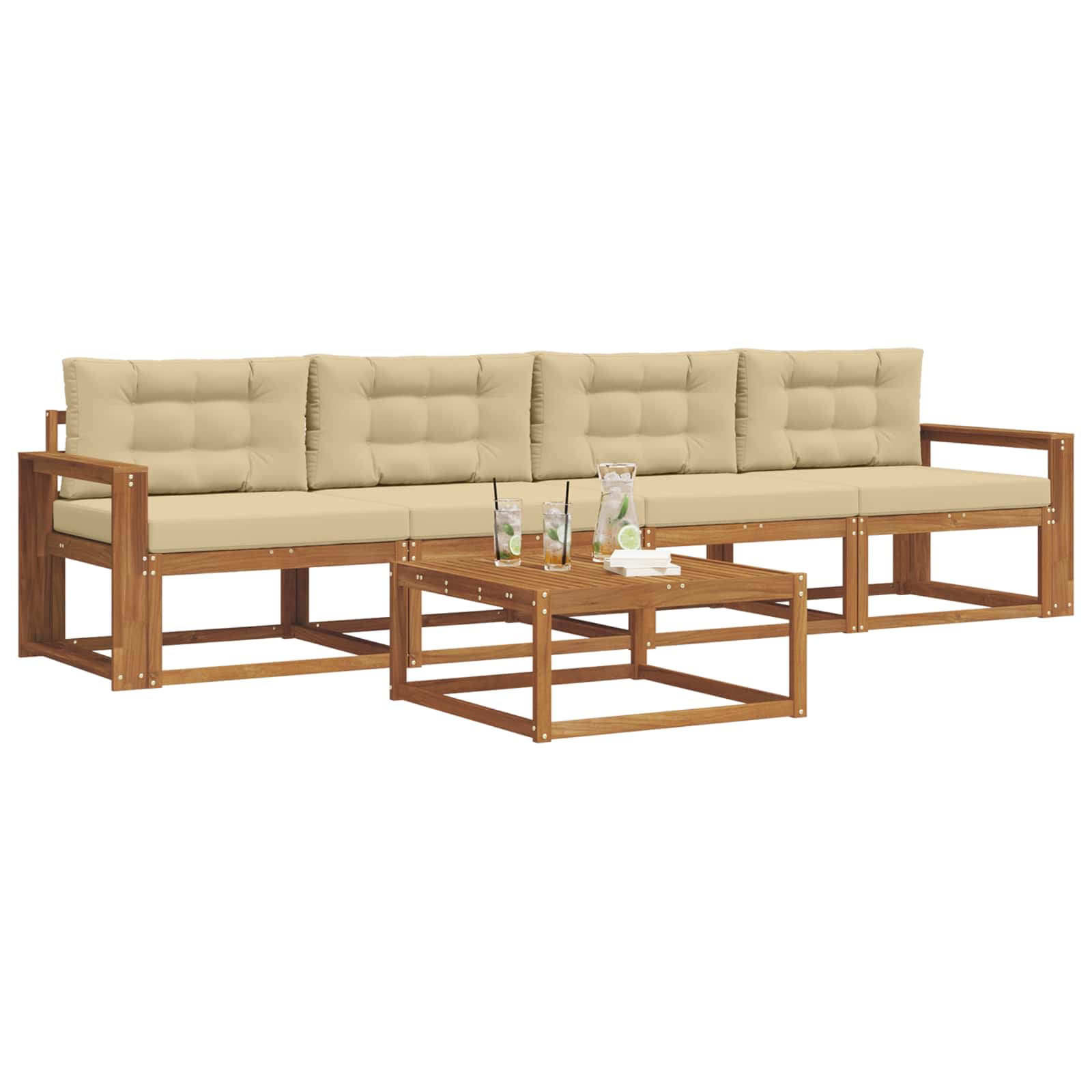 Ensemble de canapés d'extérieur 5 pcs Naturel et Beige - XIOS