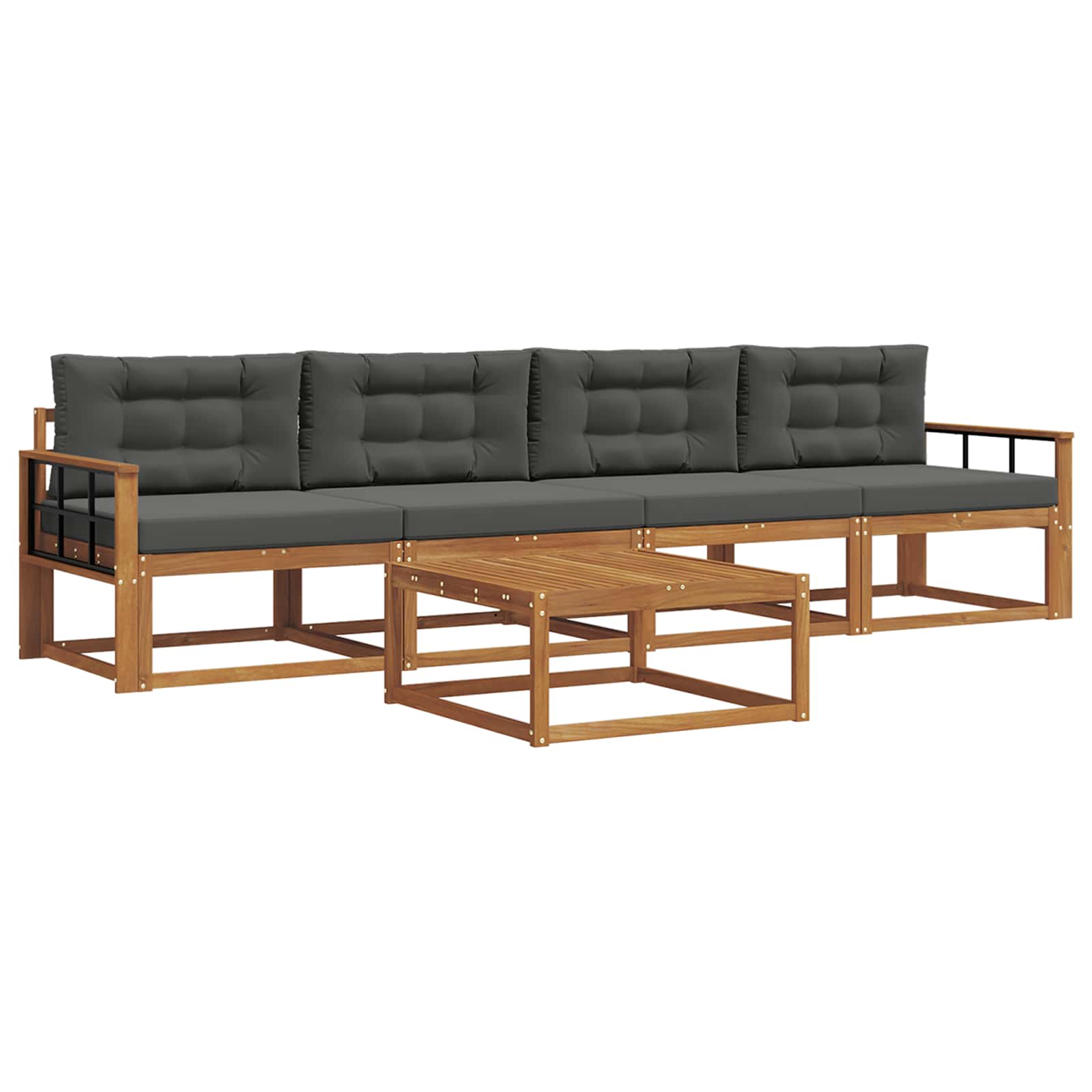 Ensemble de canapés d'extérieur 5 pcs Naturel et Anthracite - XIOS