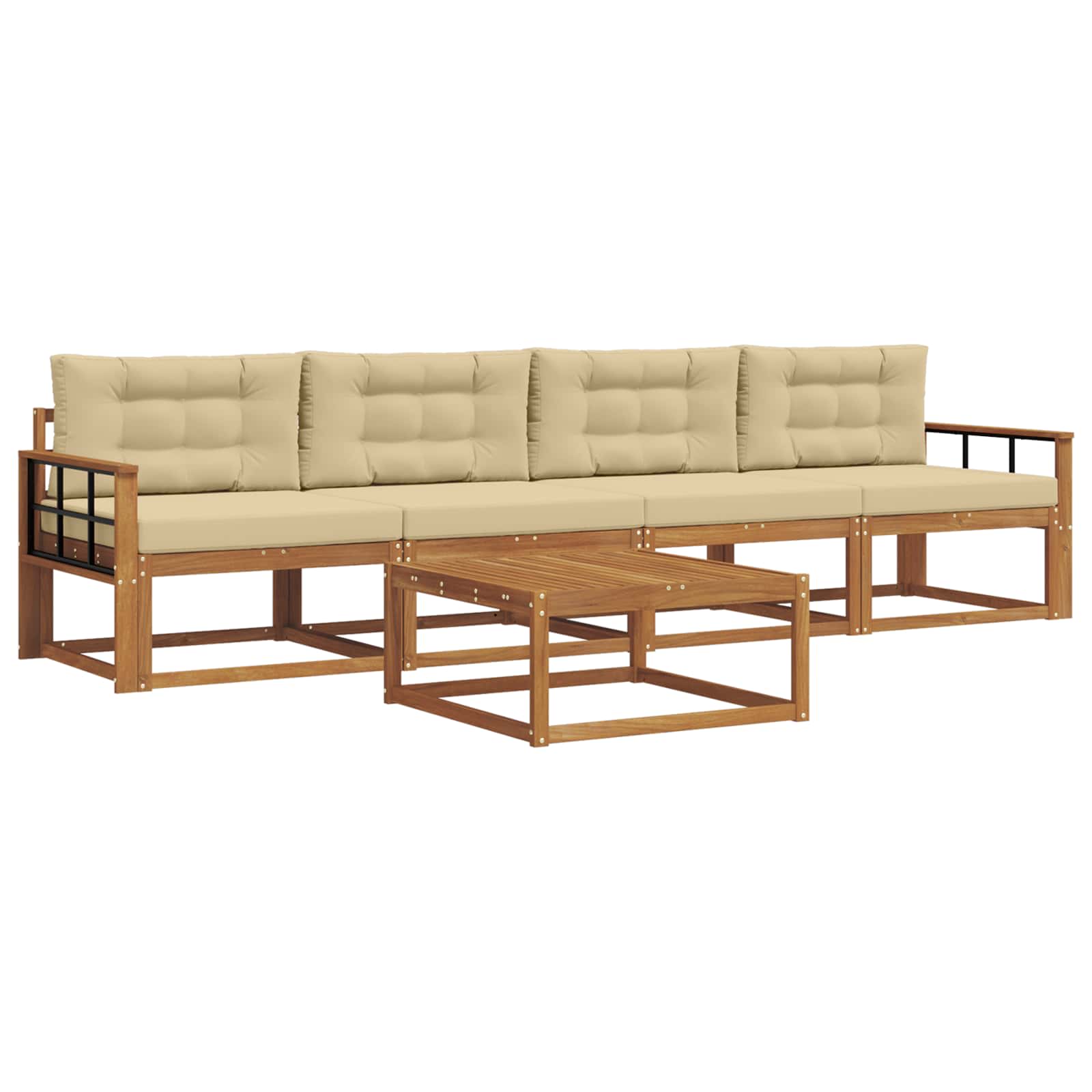 Ensemble de canapés d'extérieur 5 pcs Naturel et Beige - XIOS