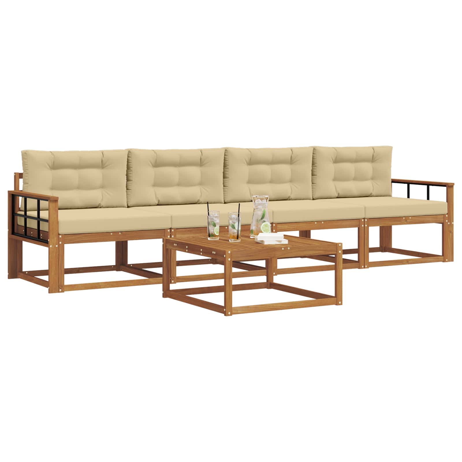Ensemble de canapés d'extérieur 5 pcs Naturel et Beige - XIOS