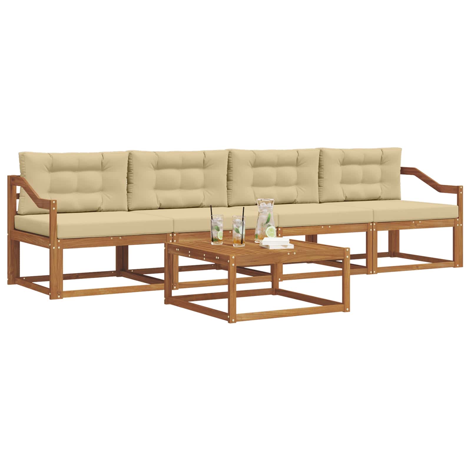Ensemble de canapés d'extérieur 5 pcs Naturel et Beige - XIOS