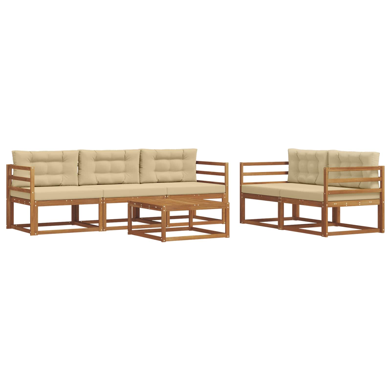 Ensemble de canapés d'extérieur 6 pcs Naturel et Beige - XIOS