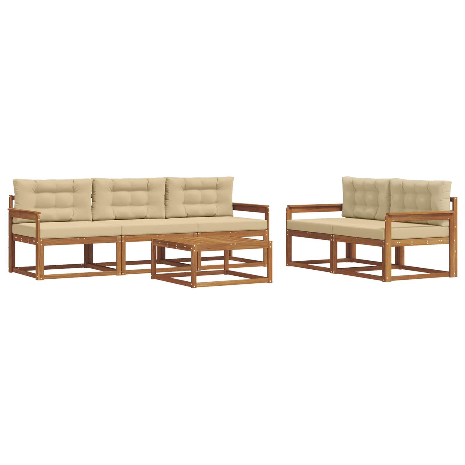 Ensemble de canapés d'extérieur 6 pcs Naturel et Beige - XIOS