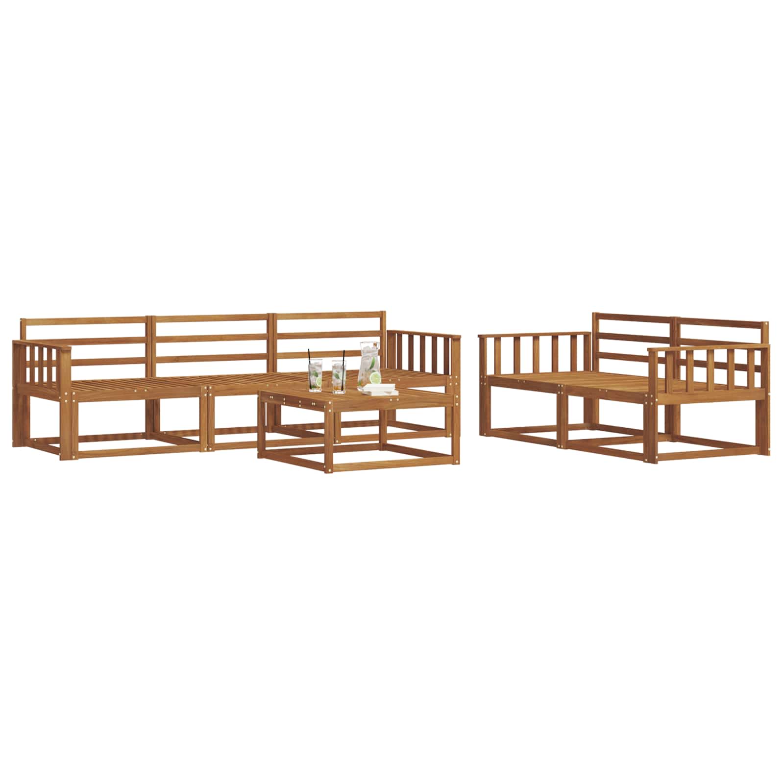 Ensemble de canapés d'extérieur 6 pcs Naturel - XIOS