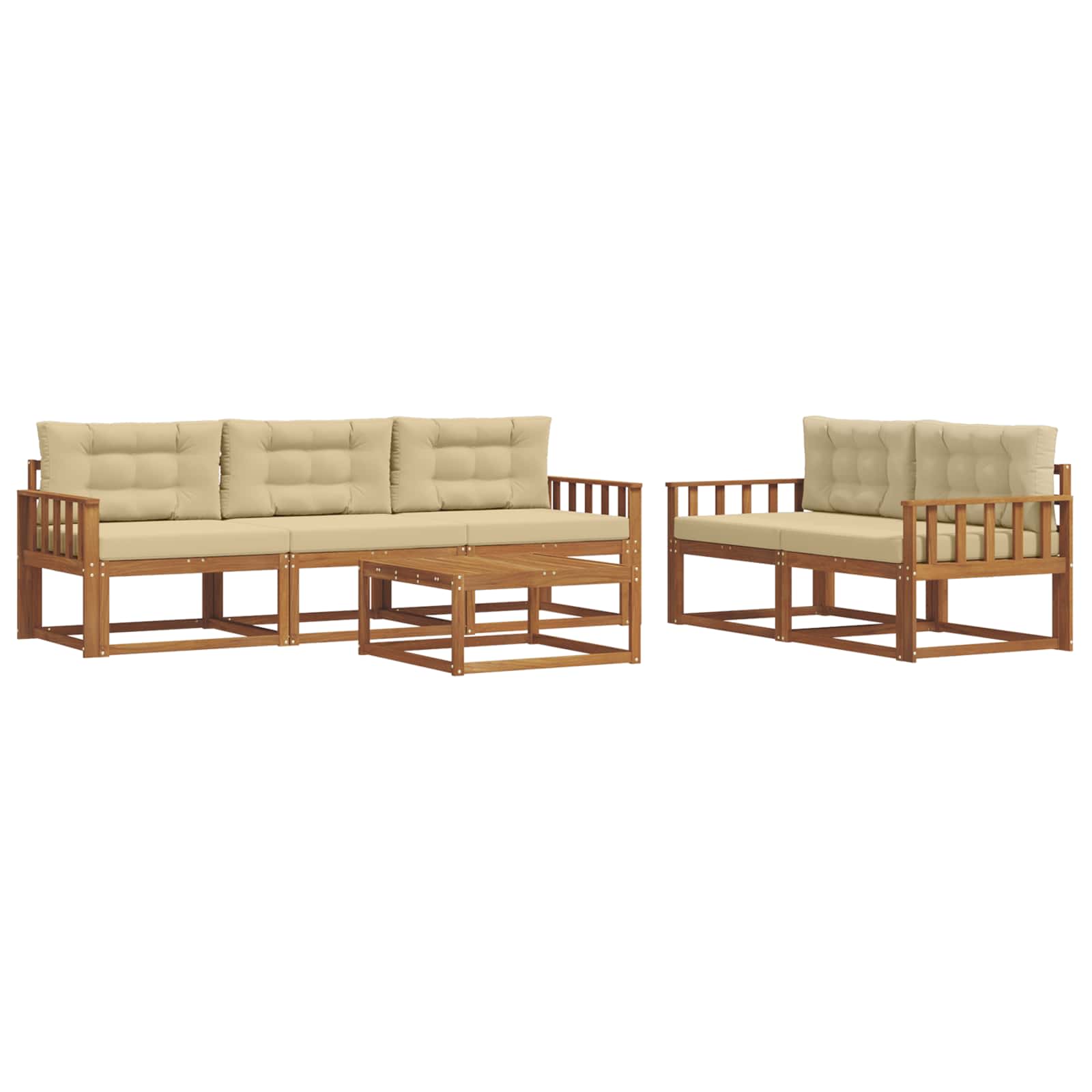 Ensemble de canapés d'extérieur 6 pcs Naturel et Beige - XIOS