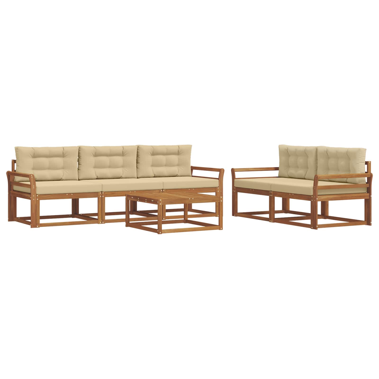 Ensemble de canapés d'extérieur 6 pcs Naturel et Beige - XIOS