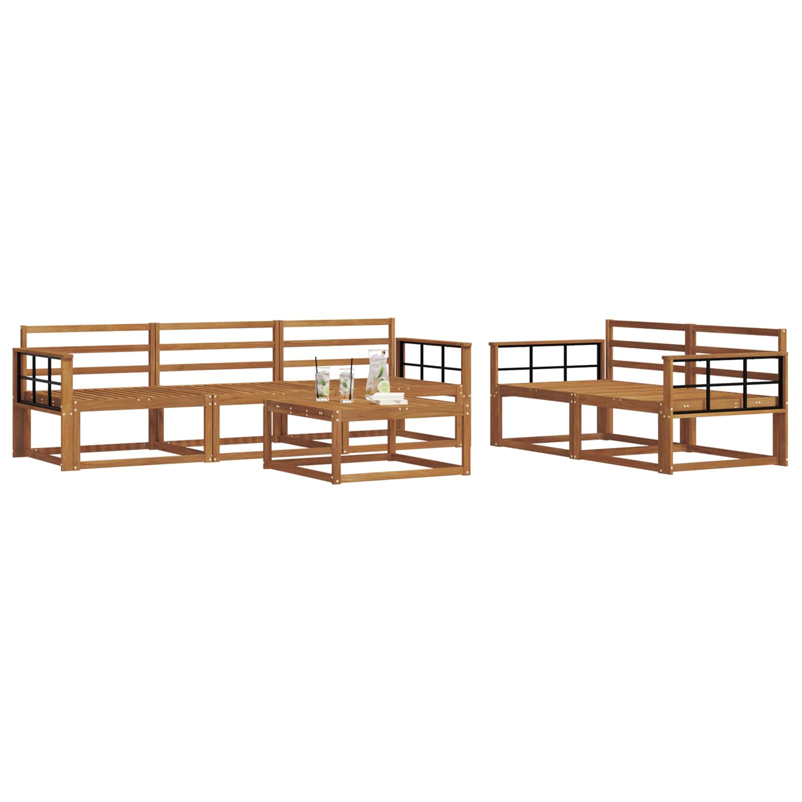 Ensemble de canapés d'extérieur 6 pcs Naturel - XIOS