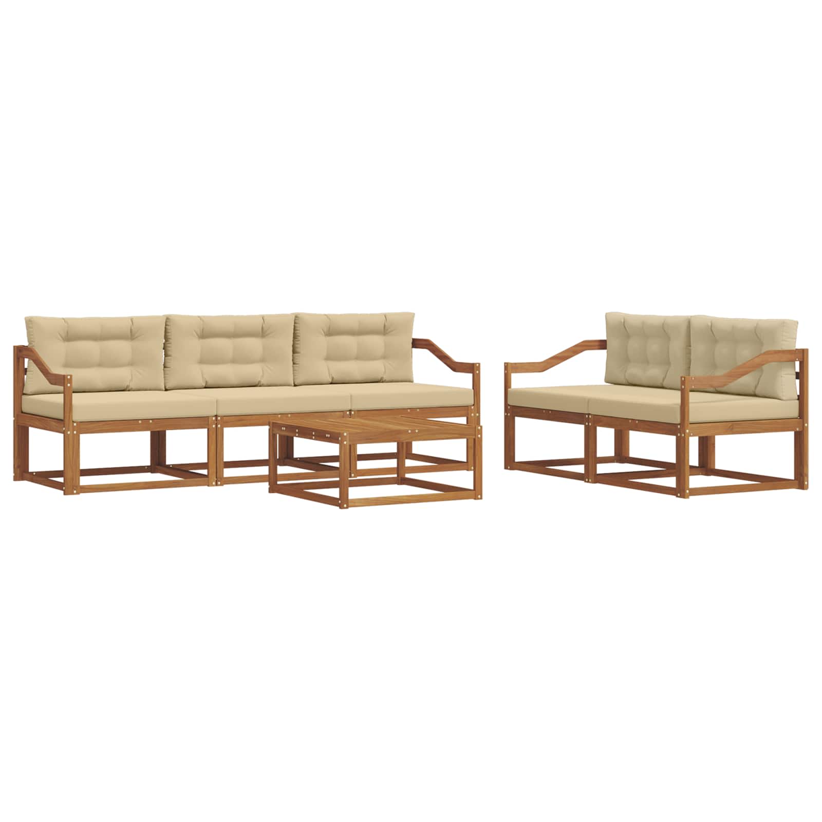Ensemble de canapés d'extérieur 6 pcs Naturel et Beige - XIOS