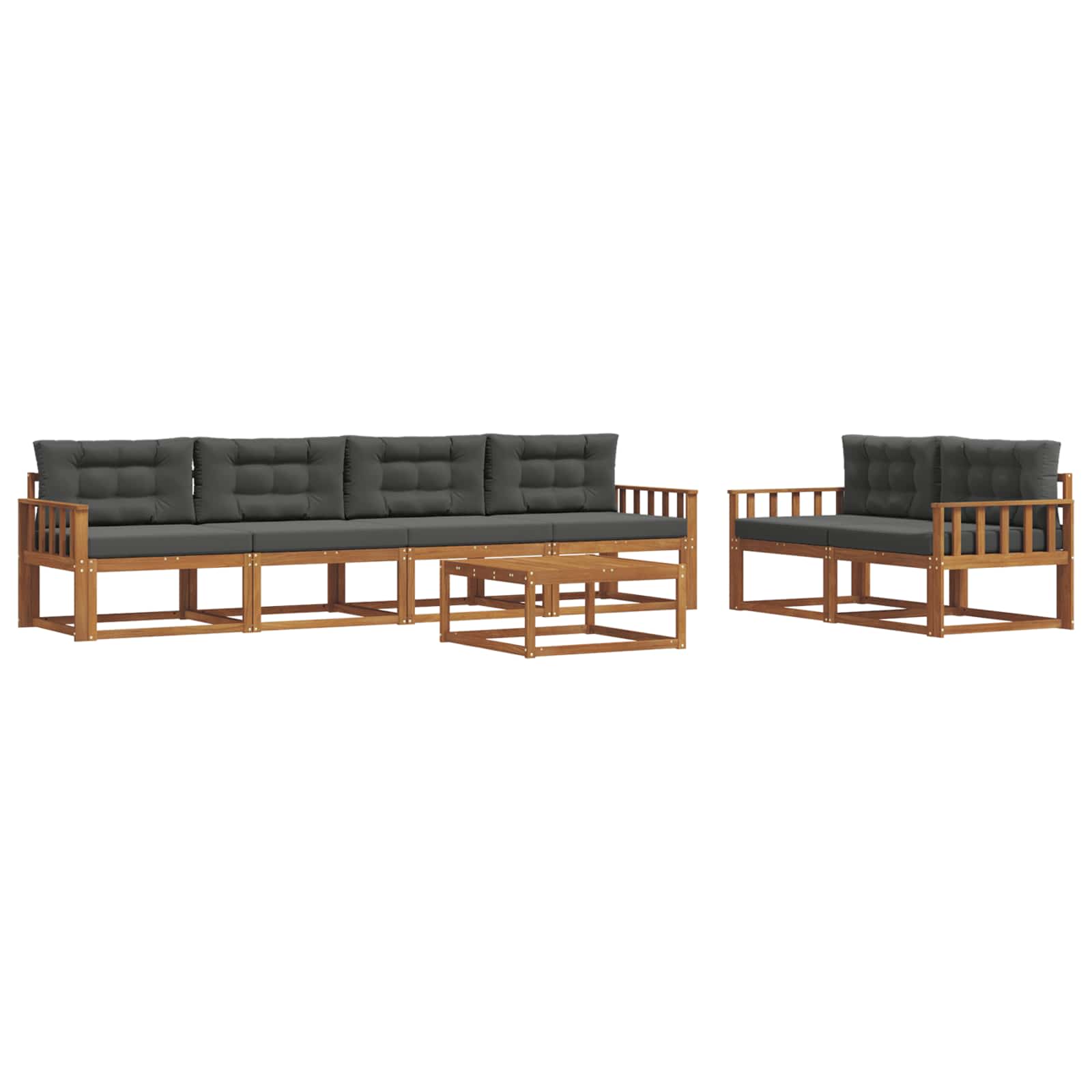 Ensemble de canapés d'extérieur 7 pcs Naturel et Anthracite - XIOS