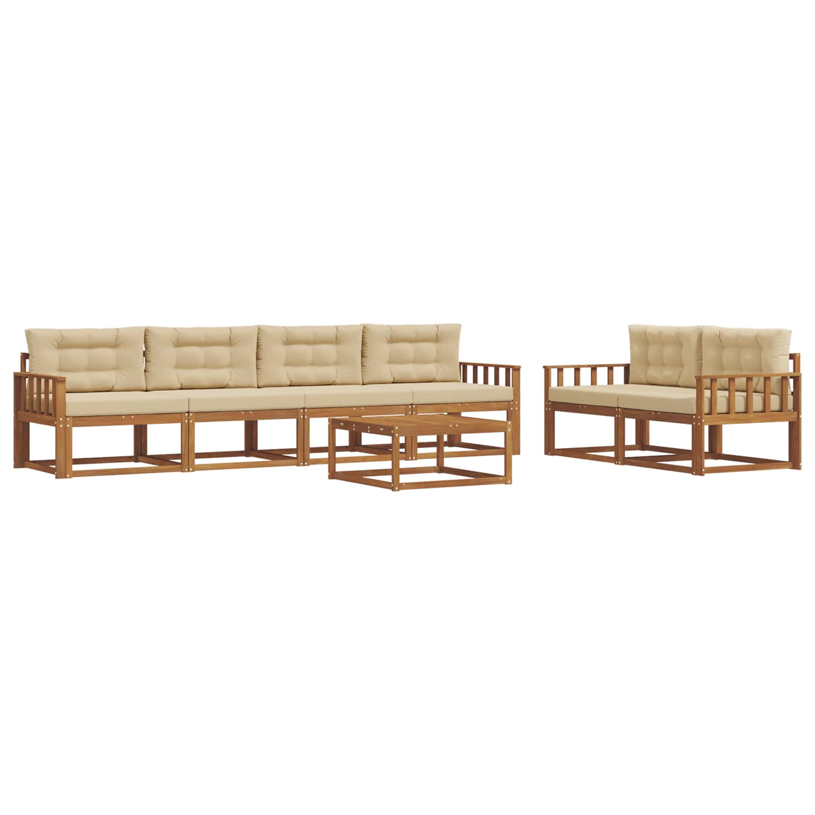 Ensemble de canapés d'extérieur 7 pcs Naturel et Beige - XIOS