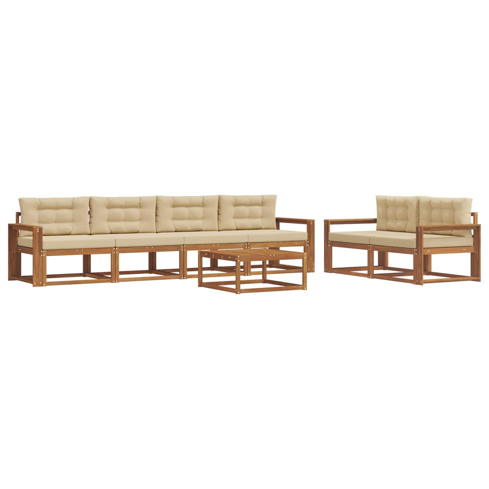 Ensemble de canapés d'extérieur 7 pcs Naturel et Beige - XIOS