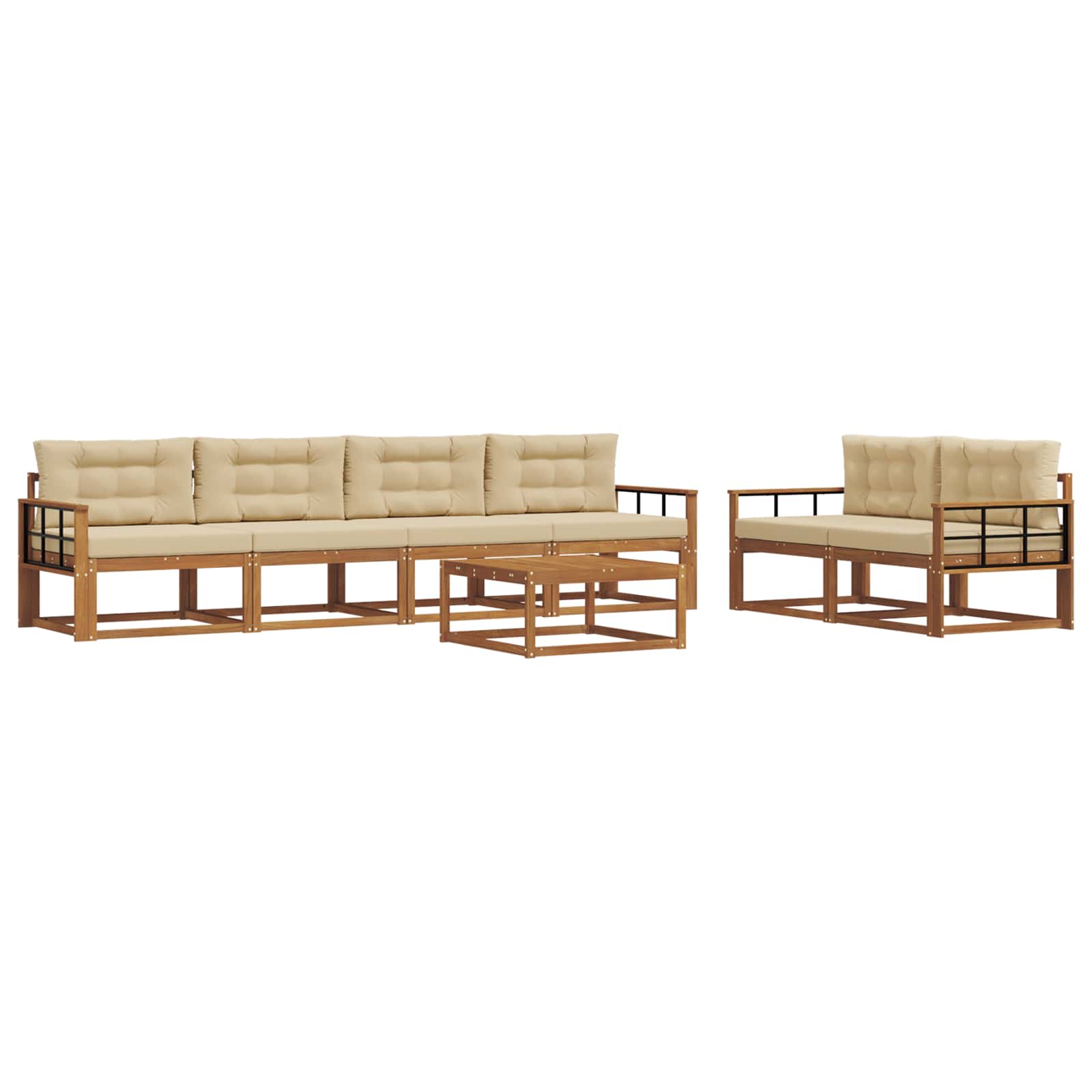 Ensemble de canapés d'extérieur 7 pcs Naturel et Beige - XIOS