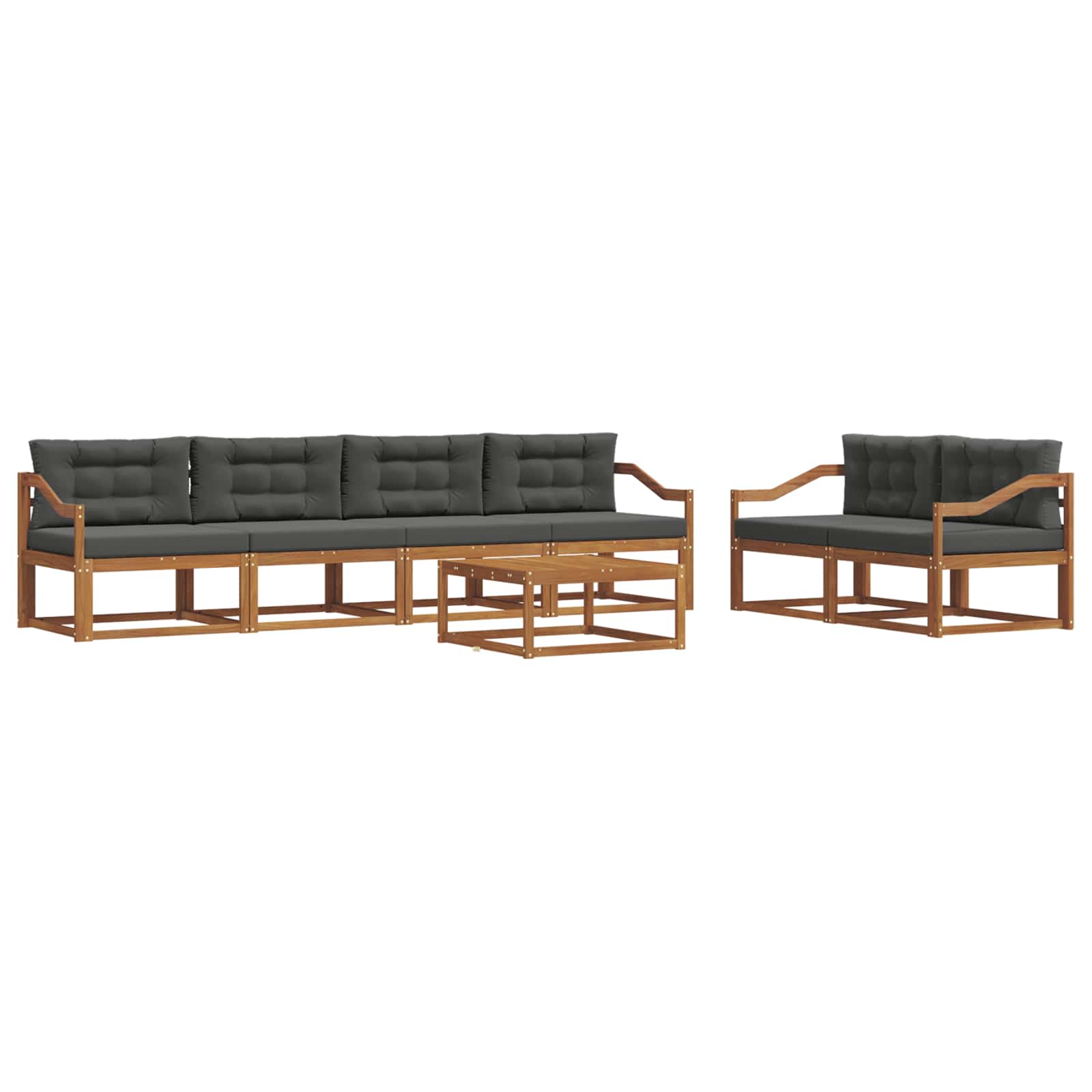 Ensemble de canapés d'extérieur 7 pcs Naturel et Anthracite - XIOS