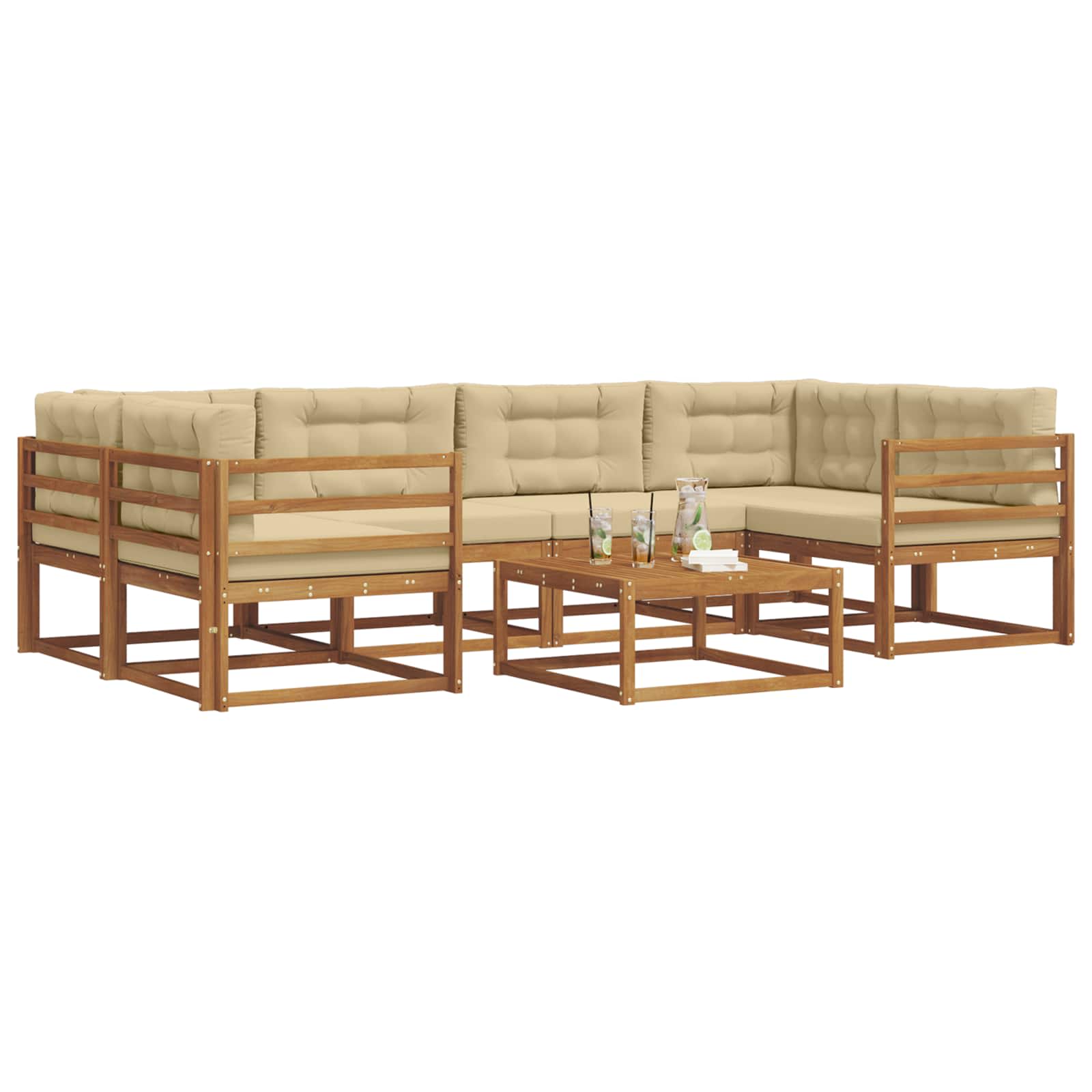 Ensemble de canapés d'extérieur 7 pcs Naturel et Beige - XIOS
