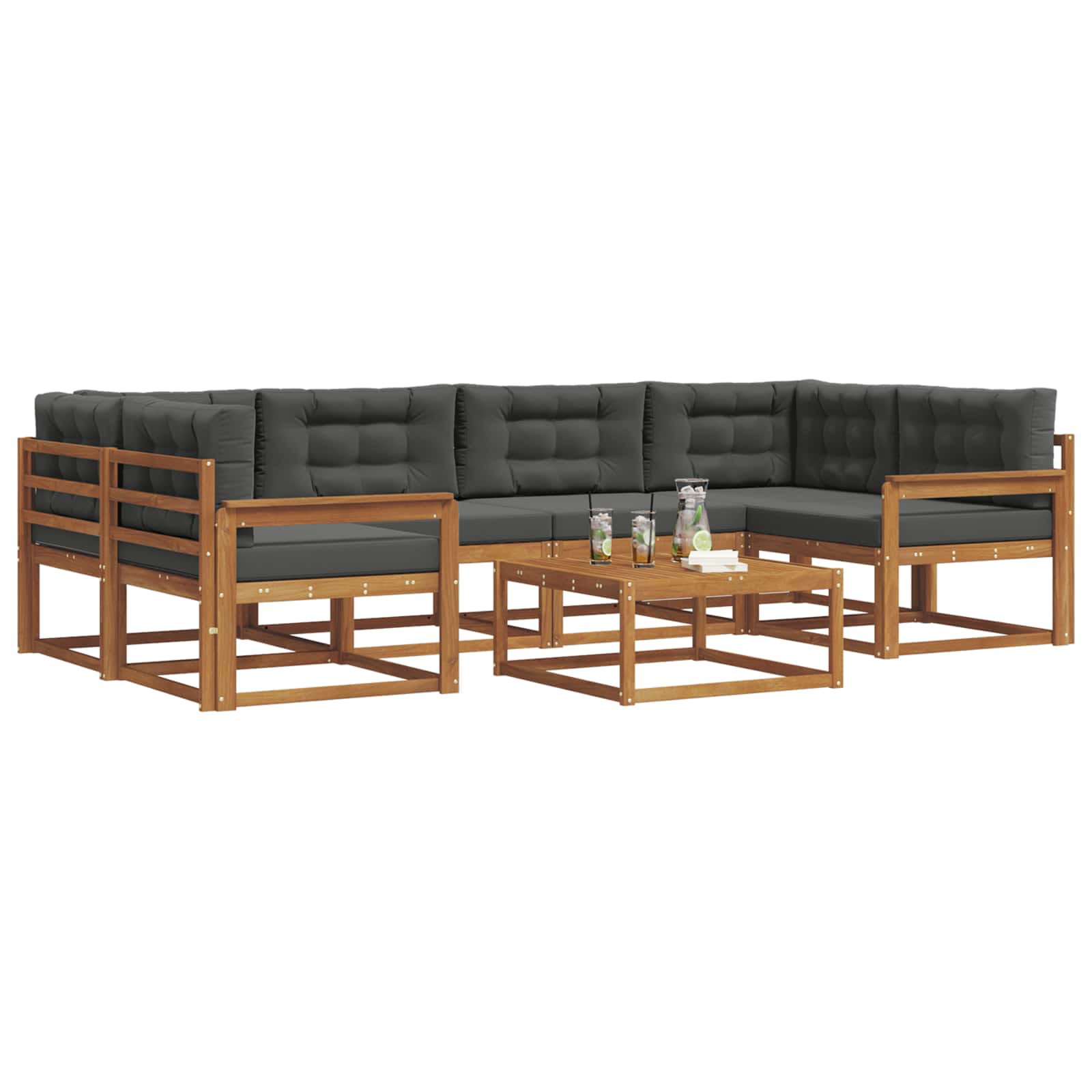 Ensemble de canapés d'extérieur 7 pcs Naturel et Anthracite - XIOS