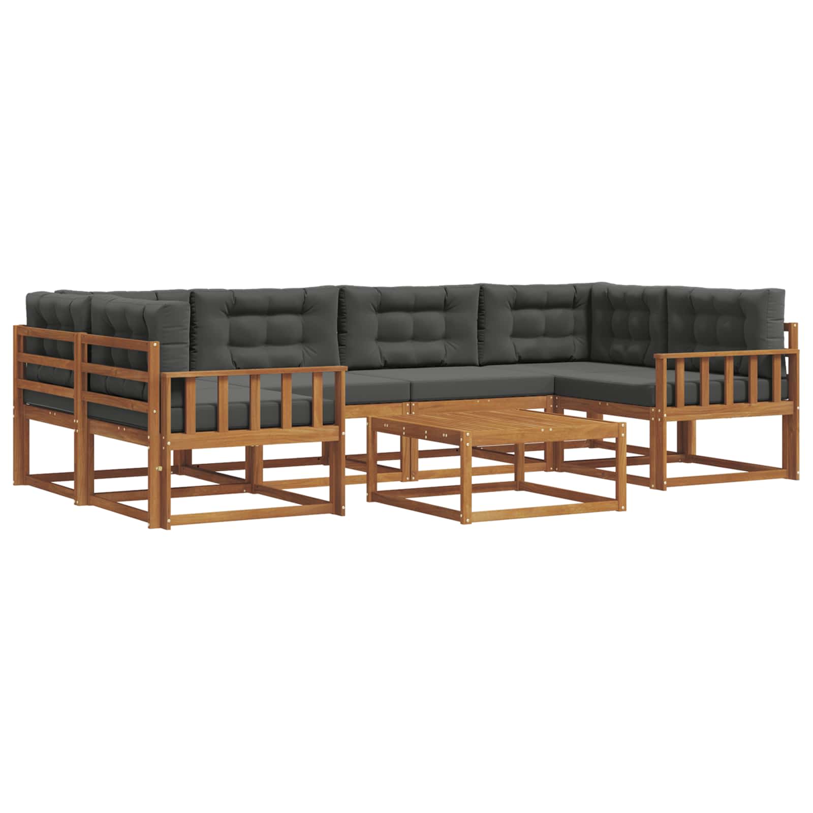 Ensemble de canapés d'extérieur 7 pcs Naturel et Anthracite - XIOS