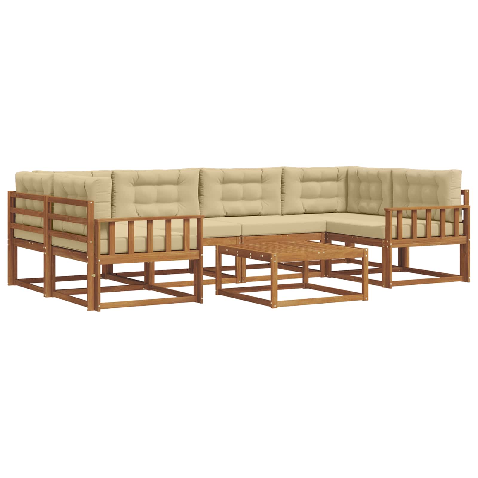 Ensemble de canapés d'extérieur 7 pcs Naturel et Beige - XIOS